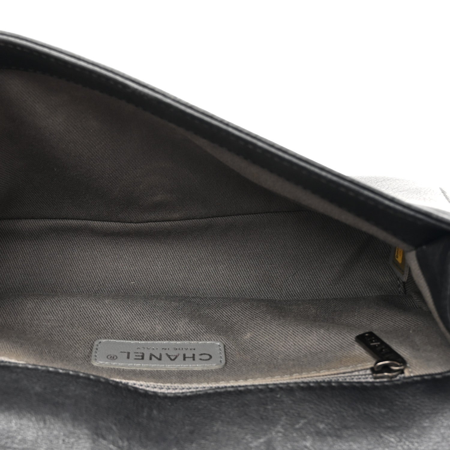 Calfskin Crystal Embossed Medium Boy Flap Black
