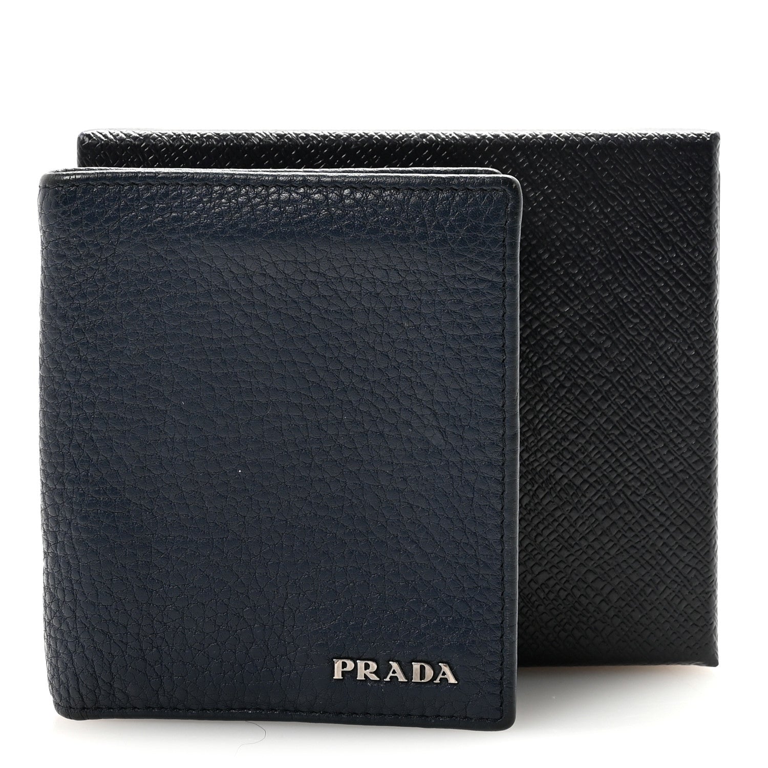 Vitello Daino Bi-Fold Wallet Navy