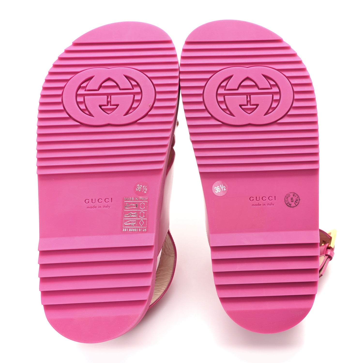 Calfskin Elizabeth Nappa Charlotte Logo Slingback Sandals 36.5 Fancy Fuchsia