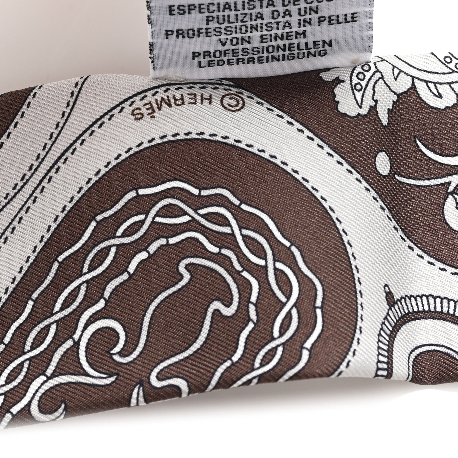 Silk Festival Des Amazones Bandana Fringed Twilly Craie Brun