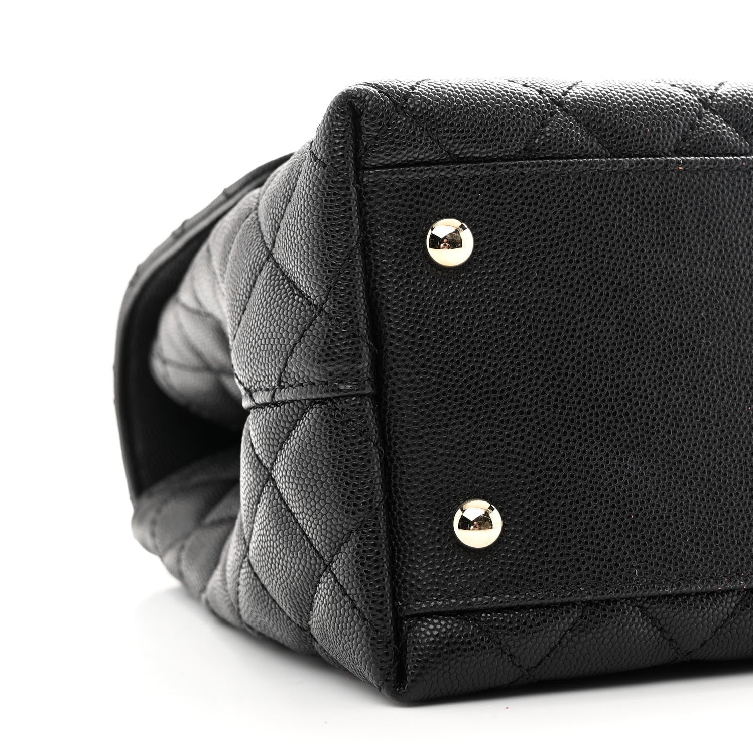 Caviar Quilted Medium Coco Handle Flap Black