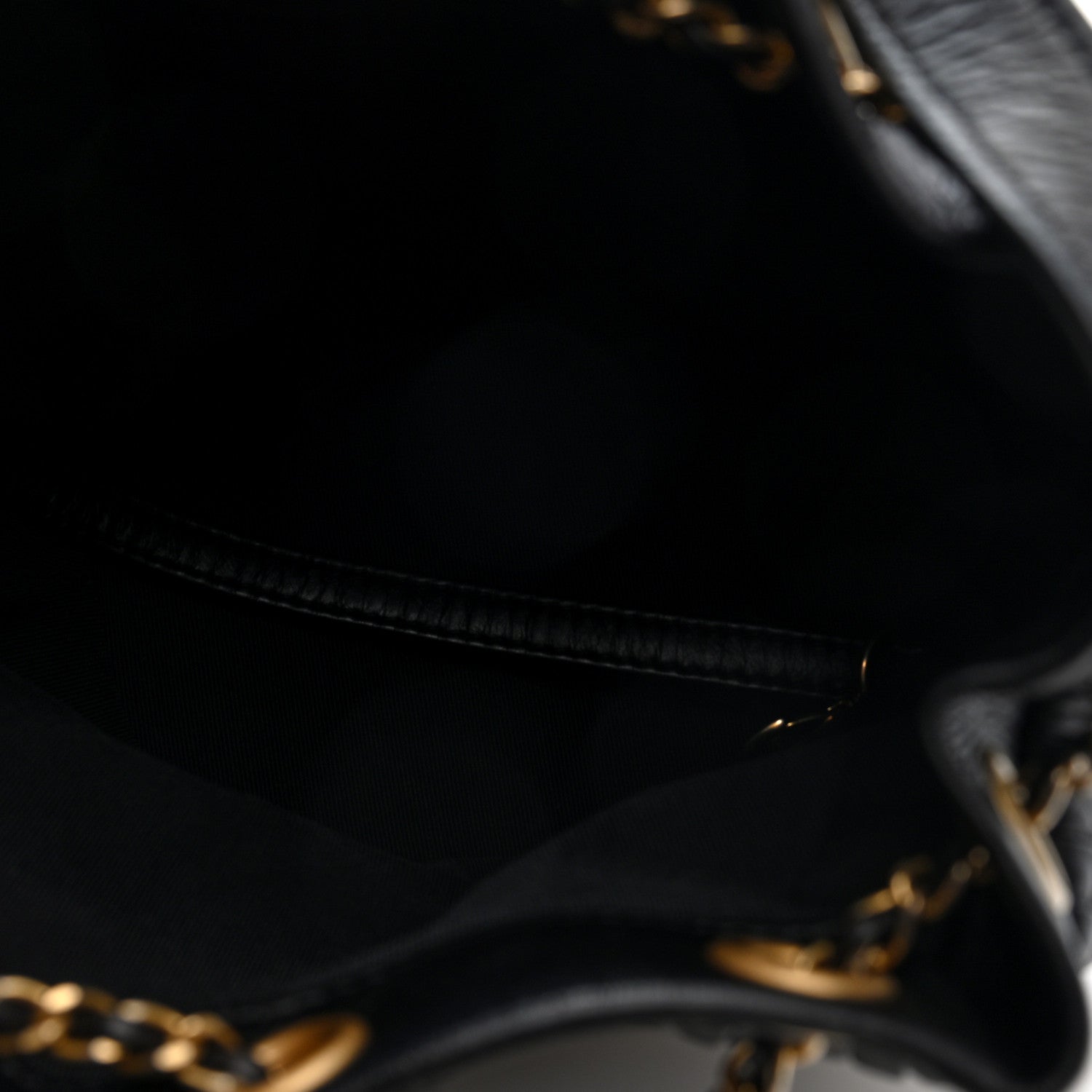 Crumpled Calfskin Coco Pleats Small Drawstring Bag Black