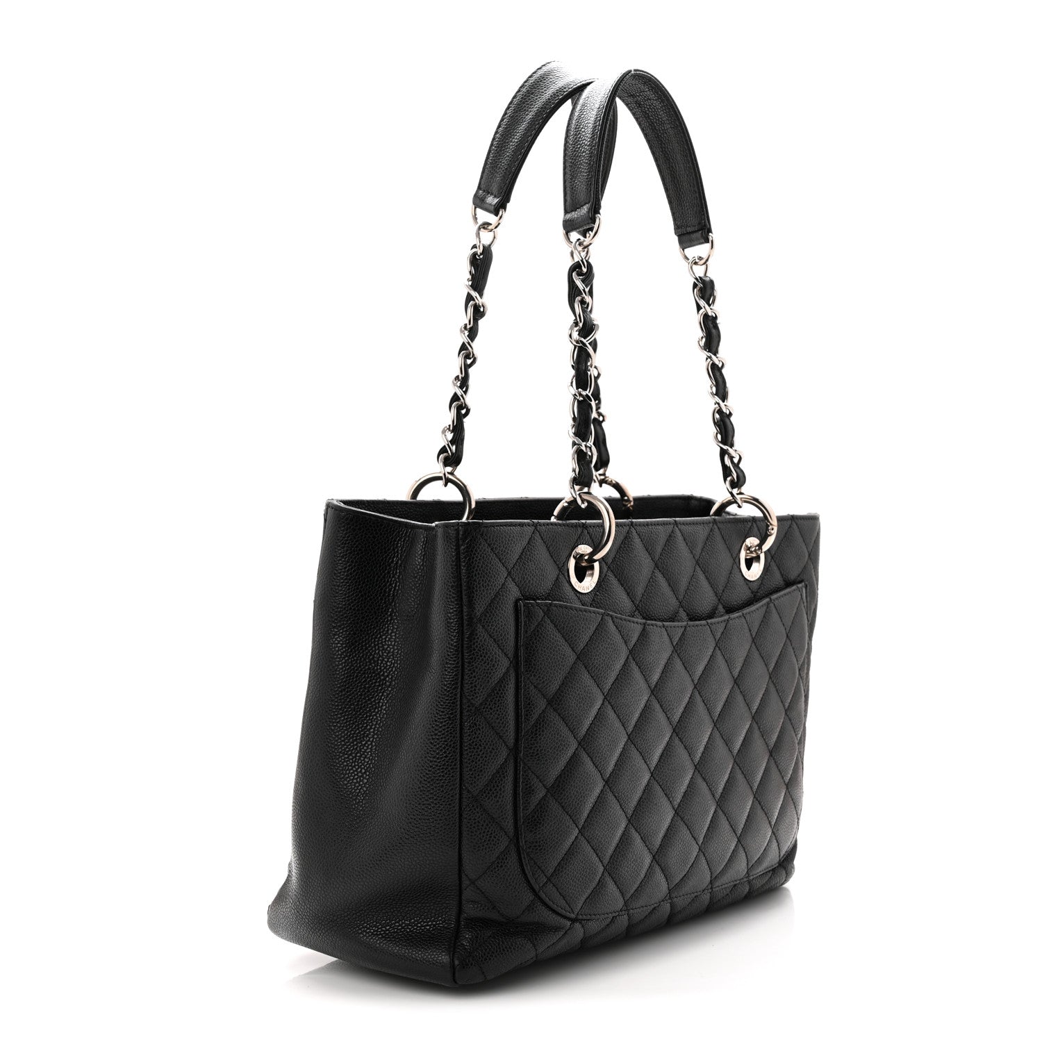 Caviar Quilted Grand Shopping Tote GST Black