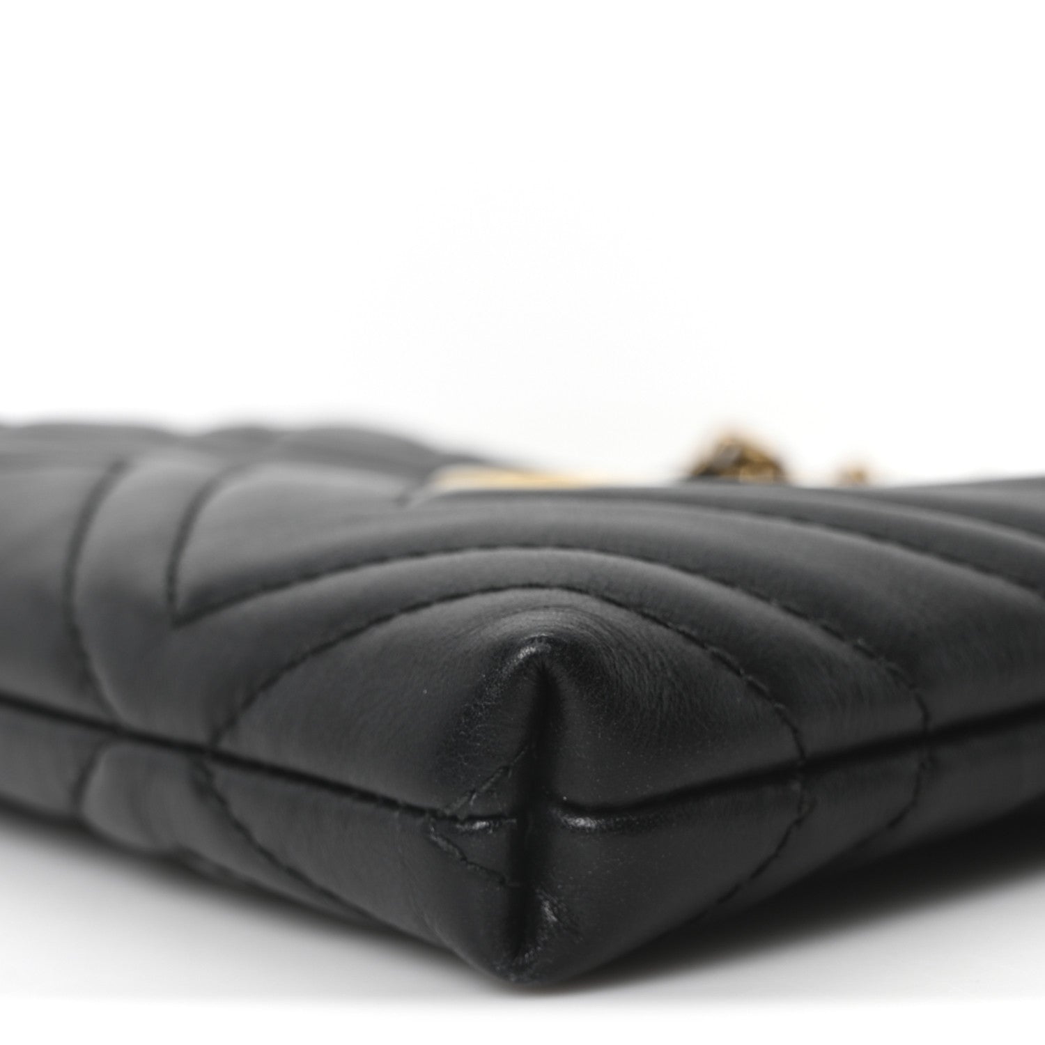 Calfskin Matelasse Mini GG Marmont Chain Bag Black