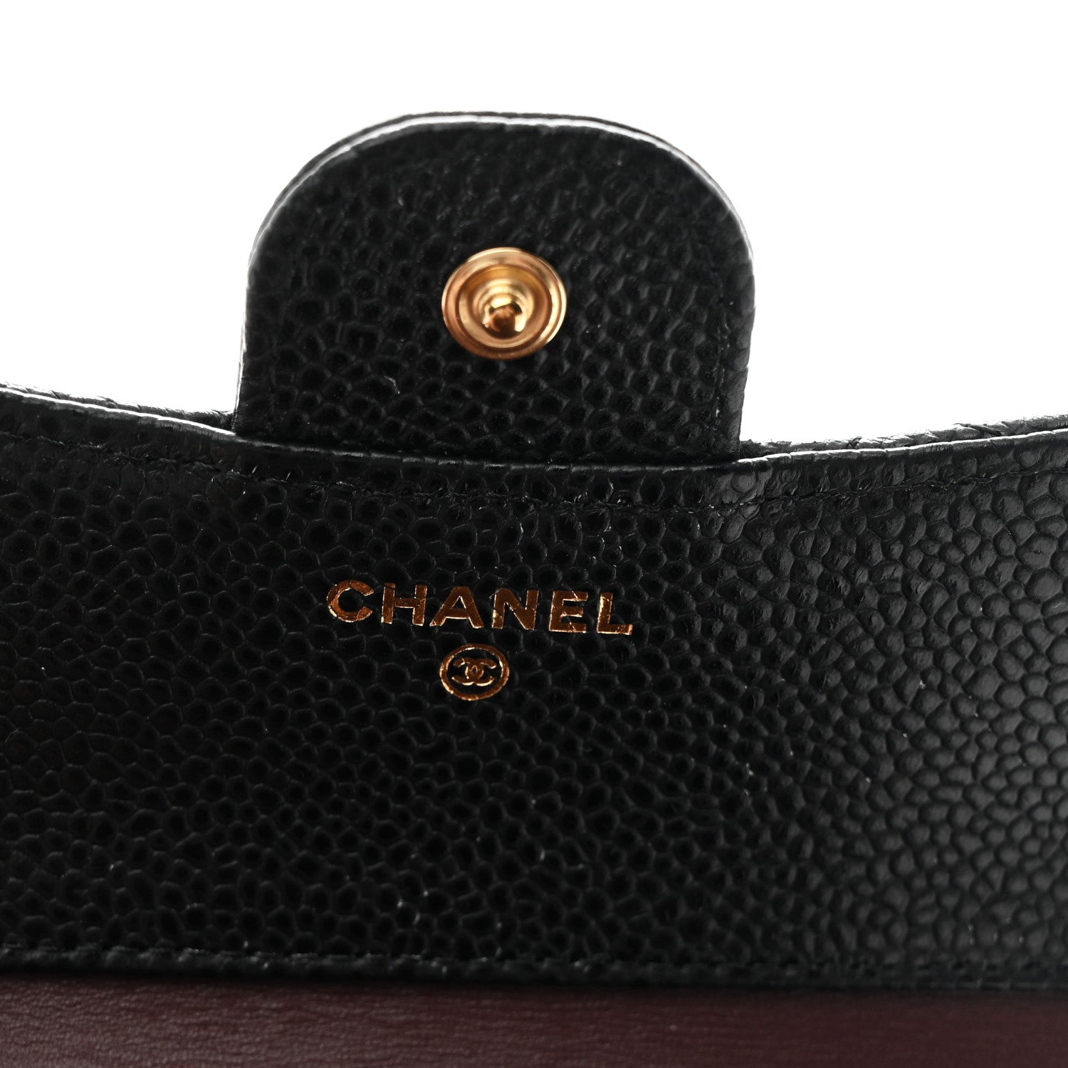 Caviar Quilted Compact Flap Wallet Black