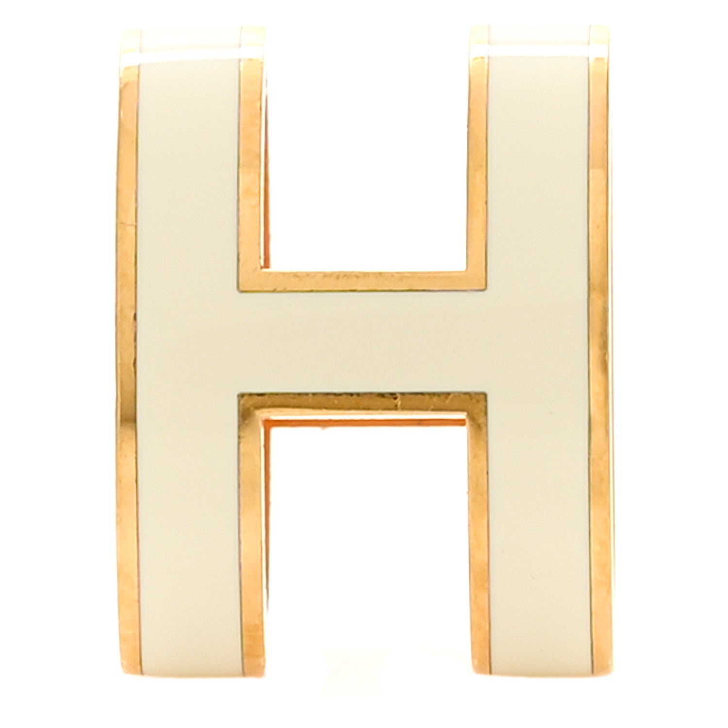 Lacquered Gold Pop H Pendant White