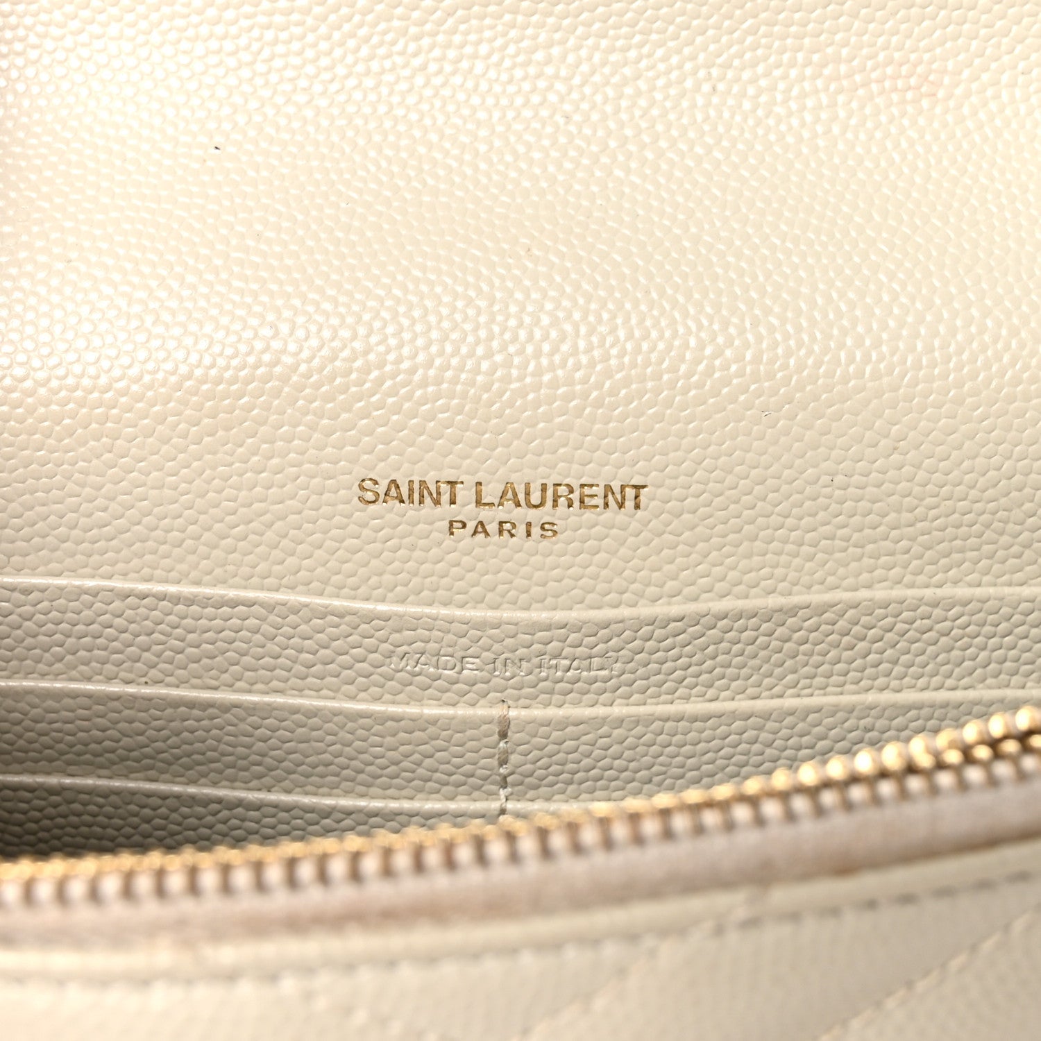 Grain De Poudre Matelasse Chevron Monogram Envelope Chain Wallet Crema Soft
