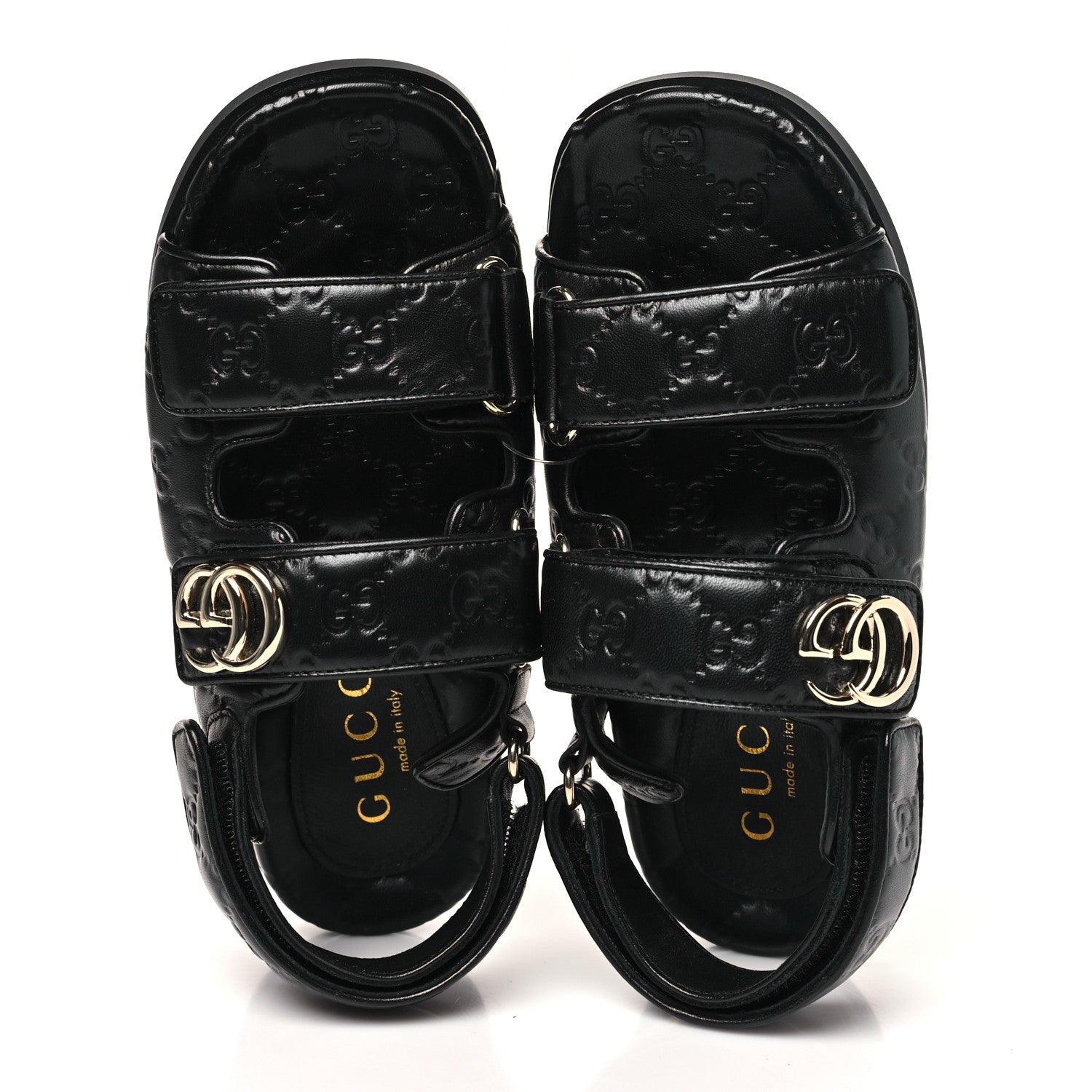 Guccissima GG Embossed Womens Sandals 36.5 Black