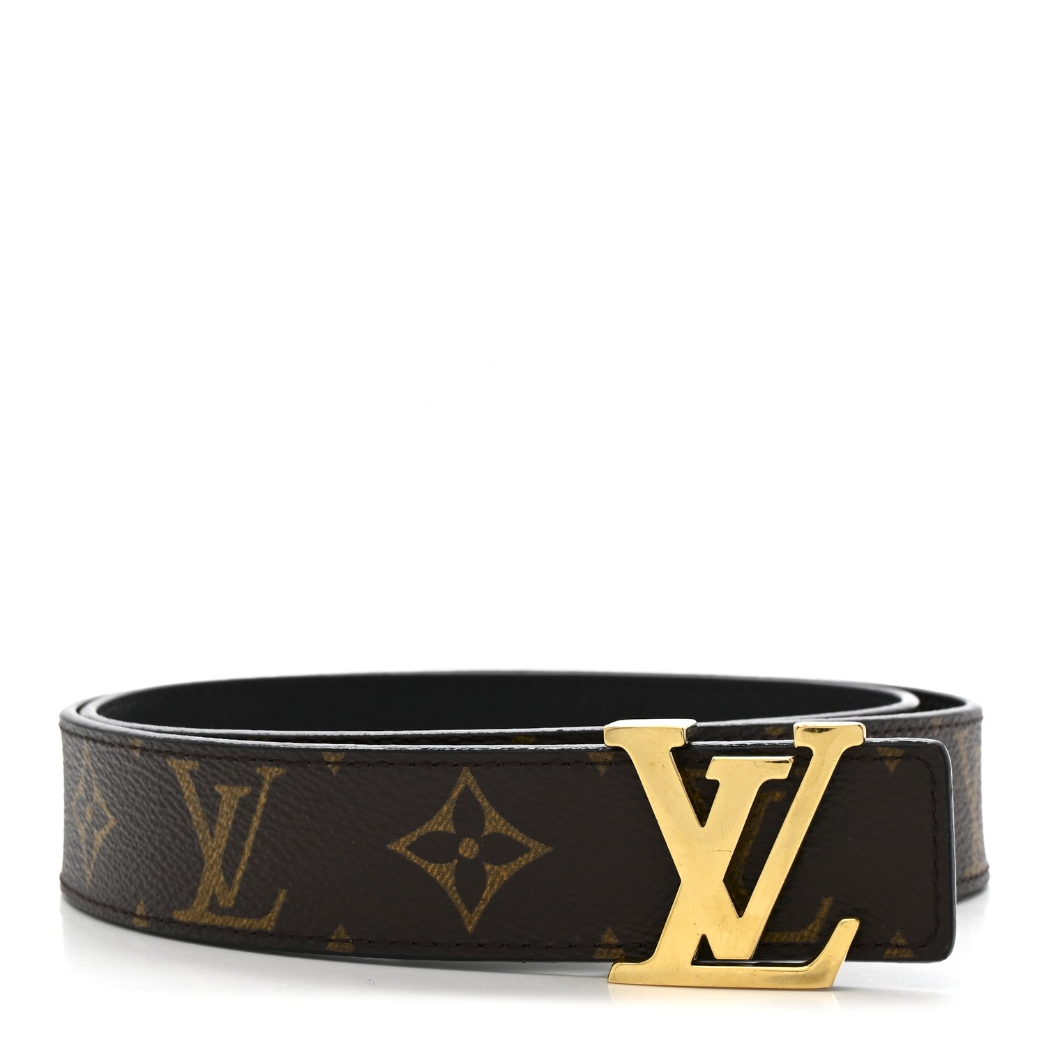 Calfskin Monogram 30mm LV Initiales Reversible Belt 80 32 Black