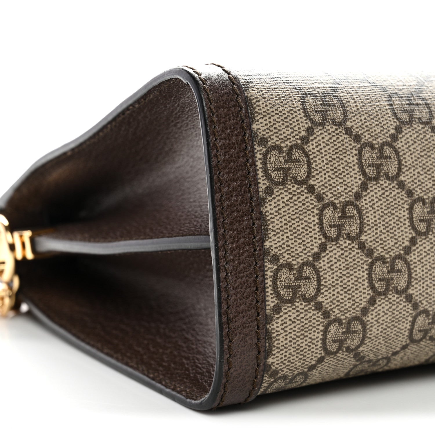 GG Supreme Monogram Web Medium Ophidia Chain Shoulder Bag Brown