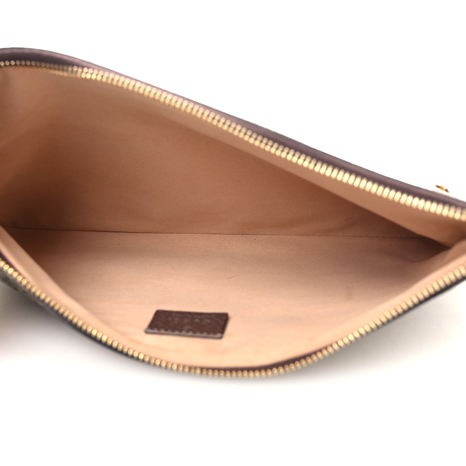 GG Supreme Monogram Large Ophidia Pouch Clutch Brown