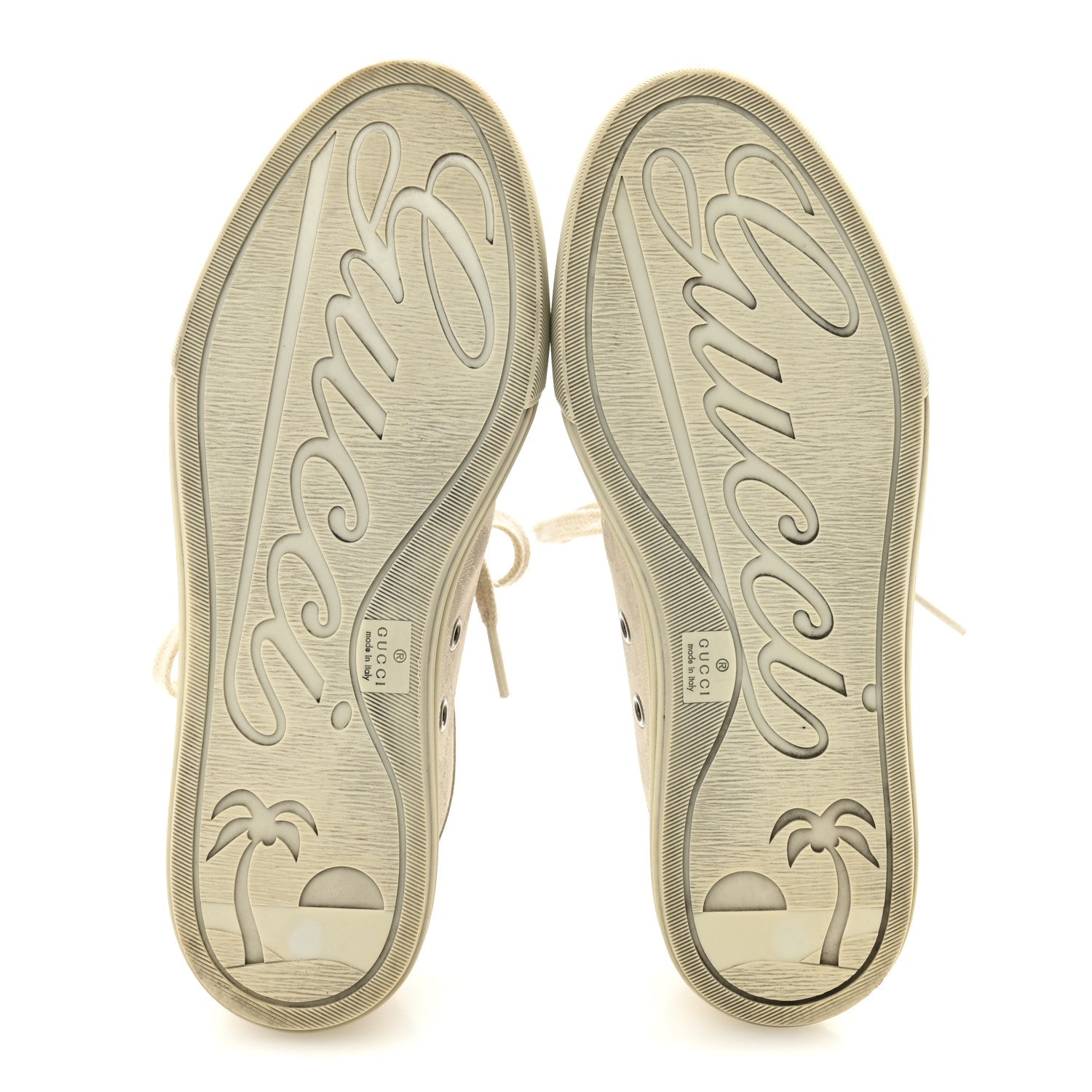 Washed Cotton GG Monogram Calfskin Womens Low Top Sneakers 35.5 White Mystic White Great White