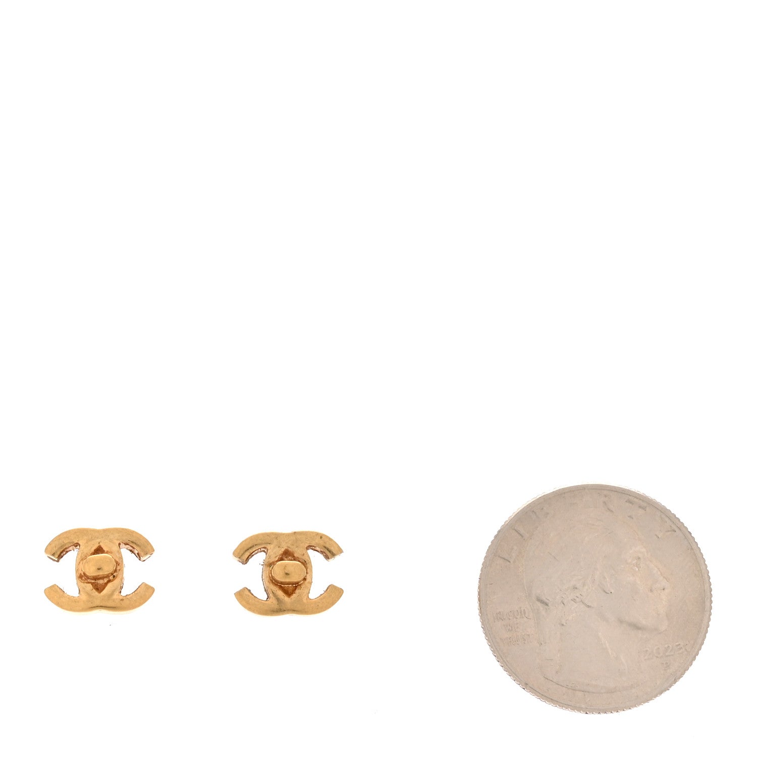 Metal CC Turnlock Earrings Gold