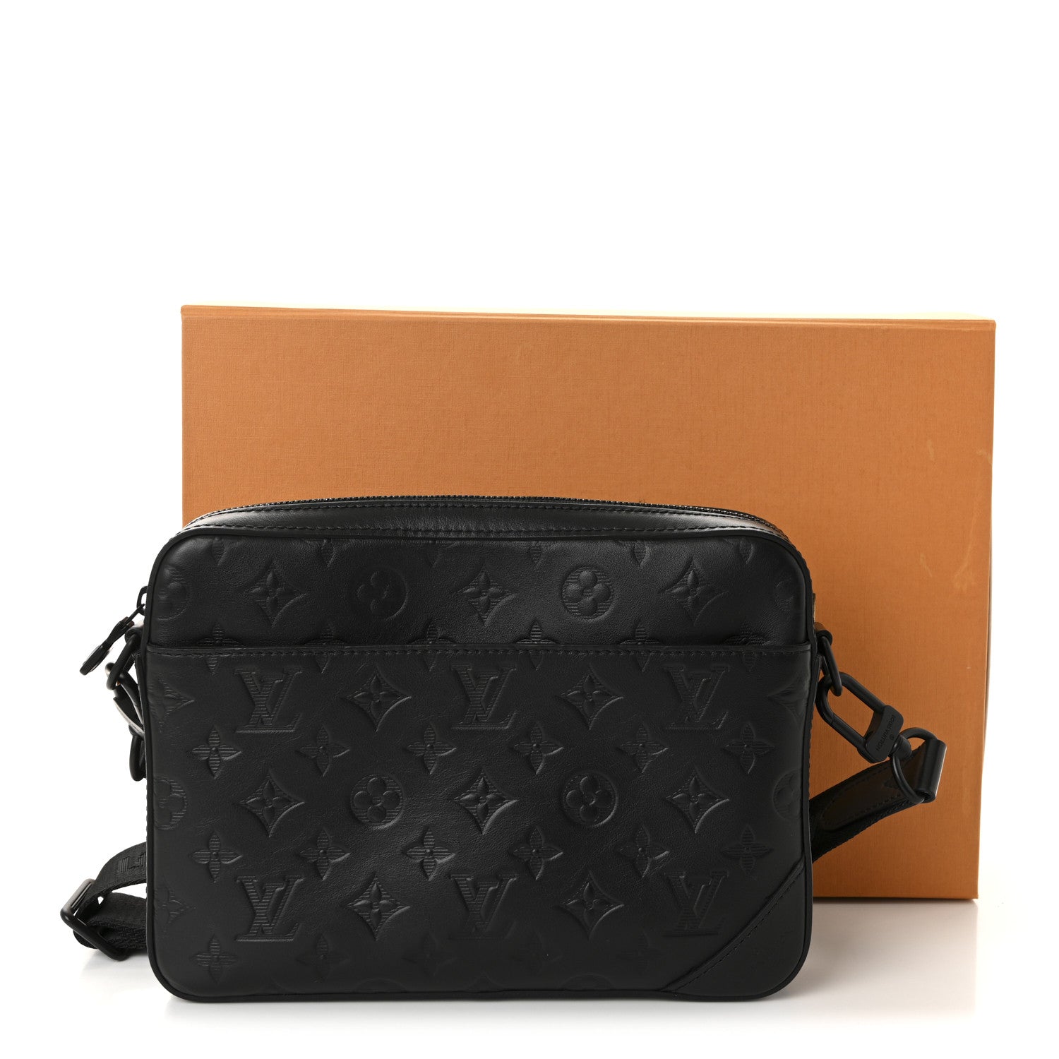Calfskin Monogram Shadow Trio Messenger Black