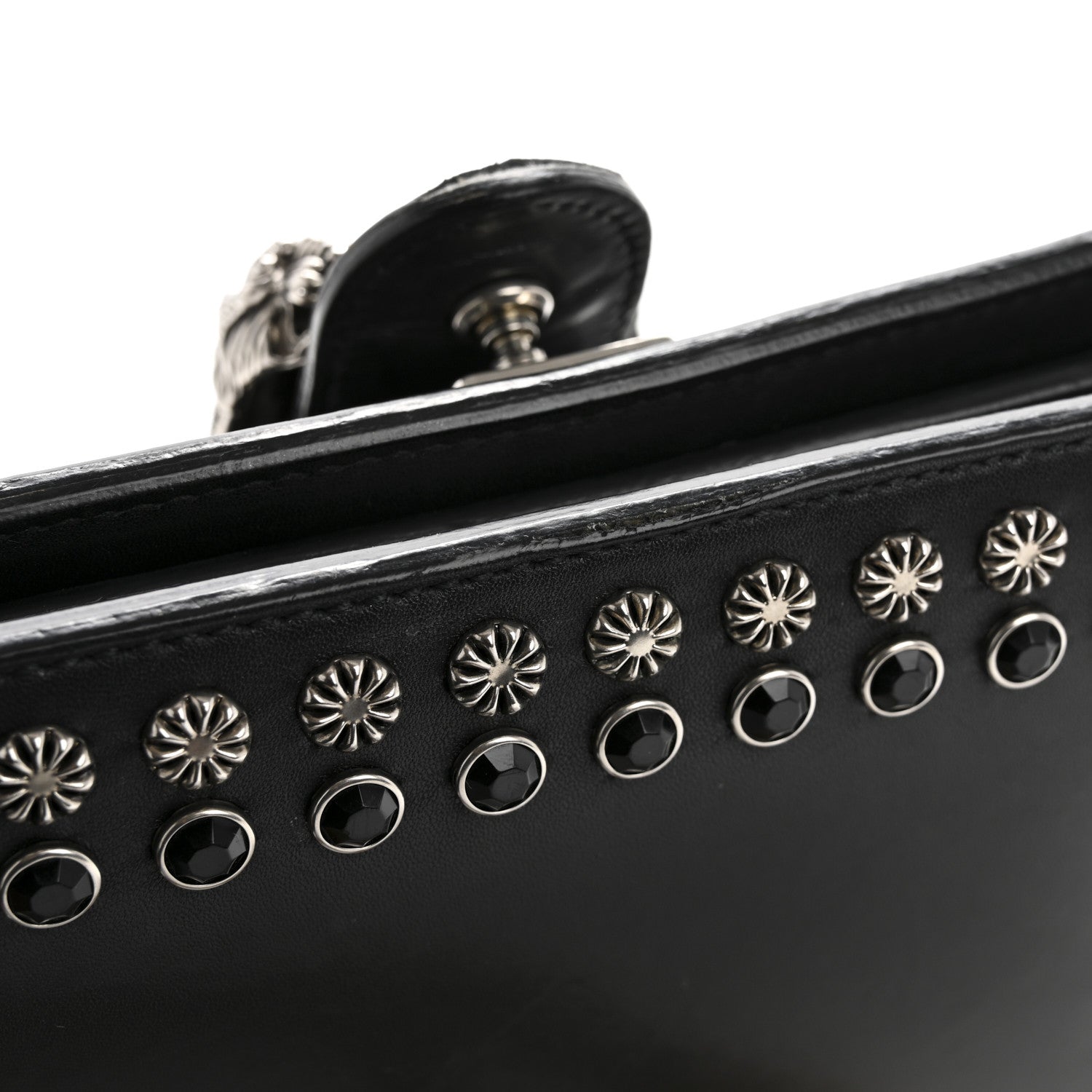 Calfskin Studded Small Dionysus Shoulder Bag Black