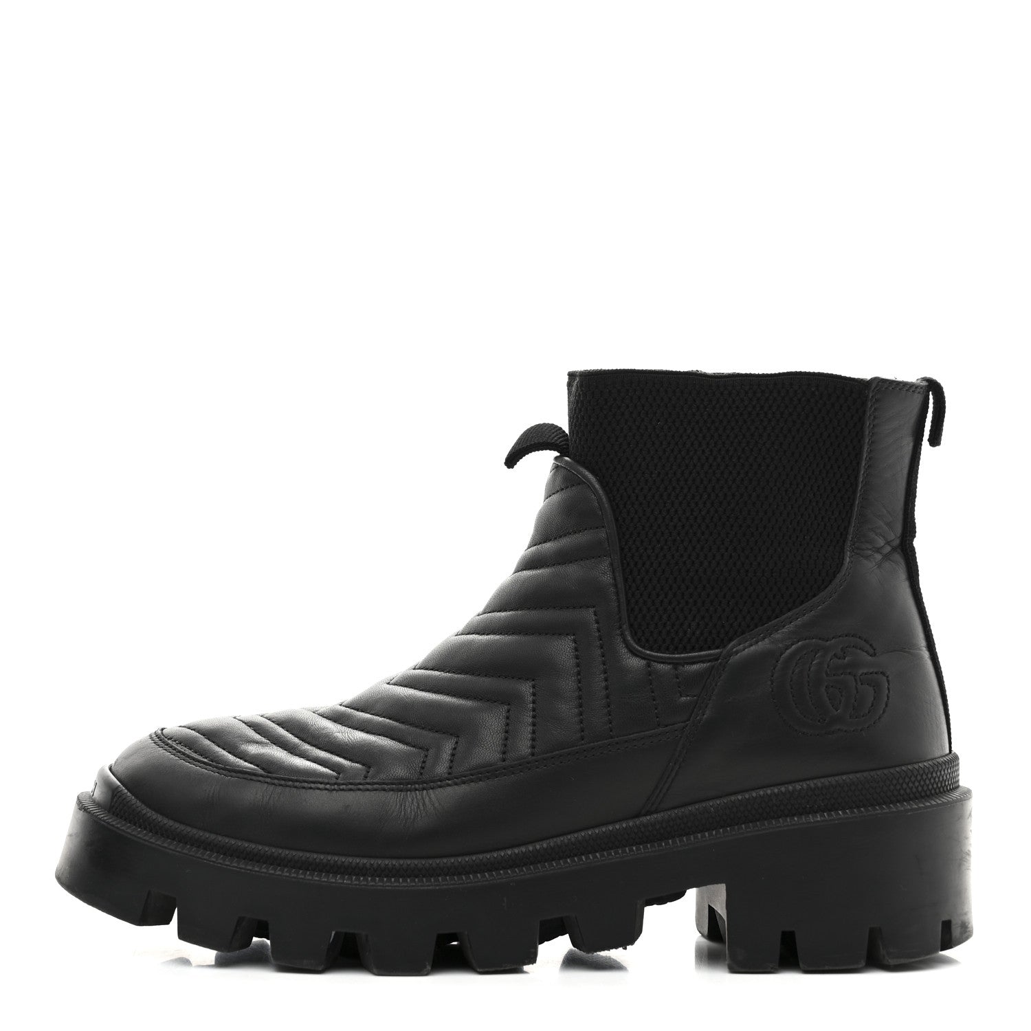 Calfskin Nappa Matelasse Frances Chelsea Boots 39 Black