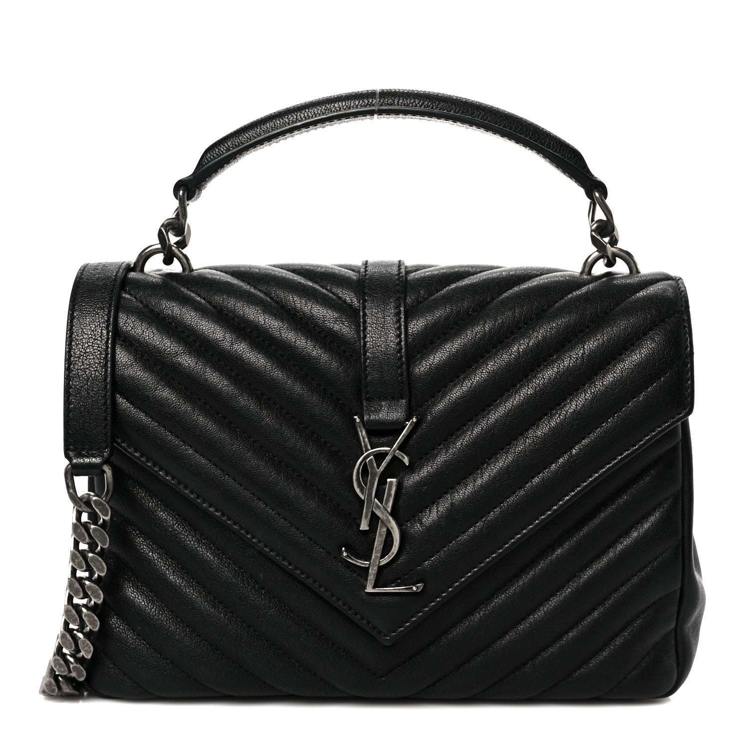 Sheepskin Matelasse Chevron Monogram Medium College Bag