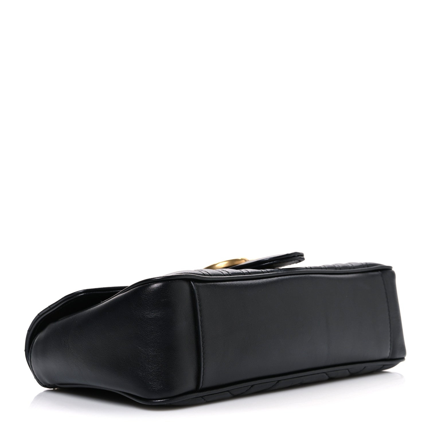 Calfskin Matelasse Small GG Marmont Shoulder Bag Black