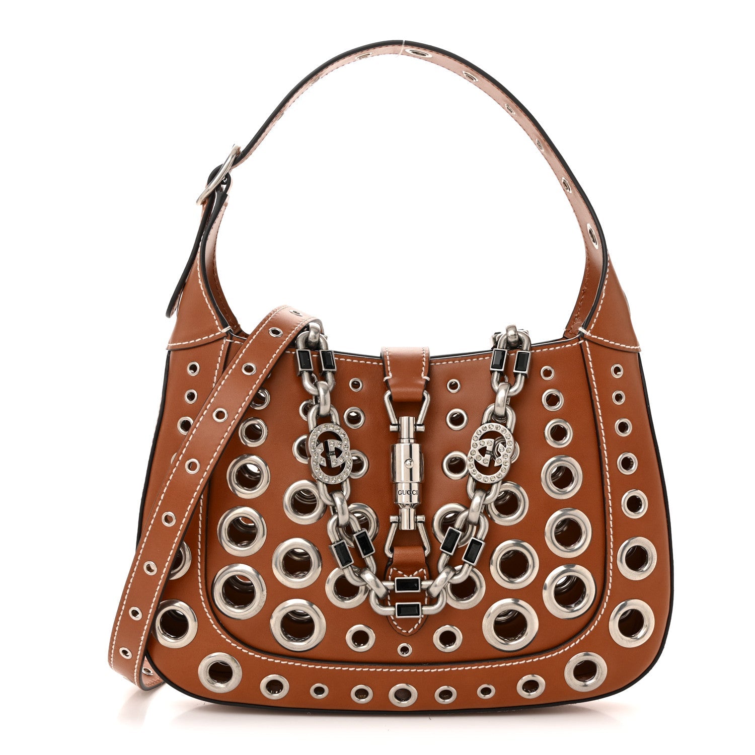 Calfskin Ha Ha Ha Jackie 1961 Eyelet Hobo Cuir