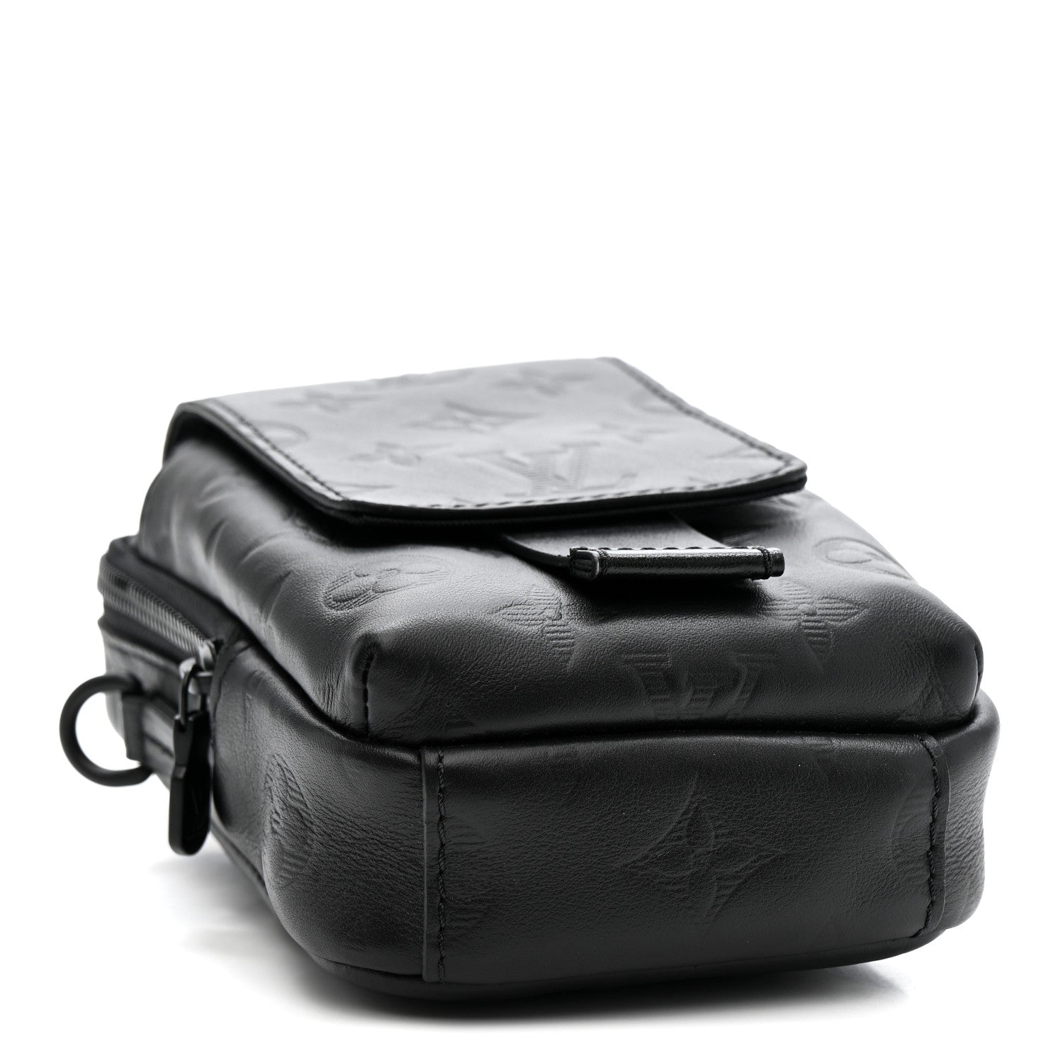 Calfskin Monogram Shadow Double Phone Pouch NM Black