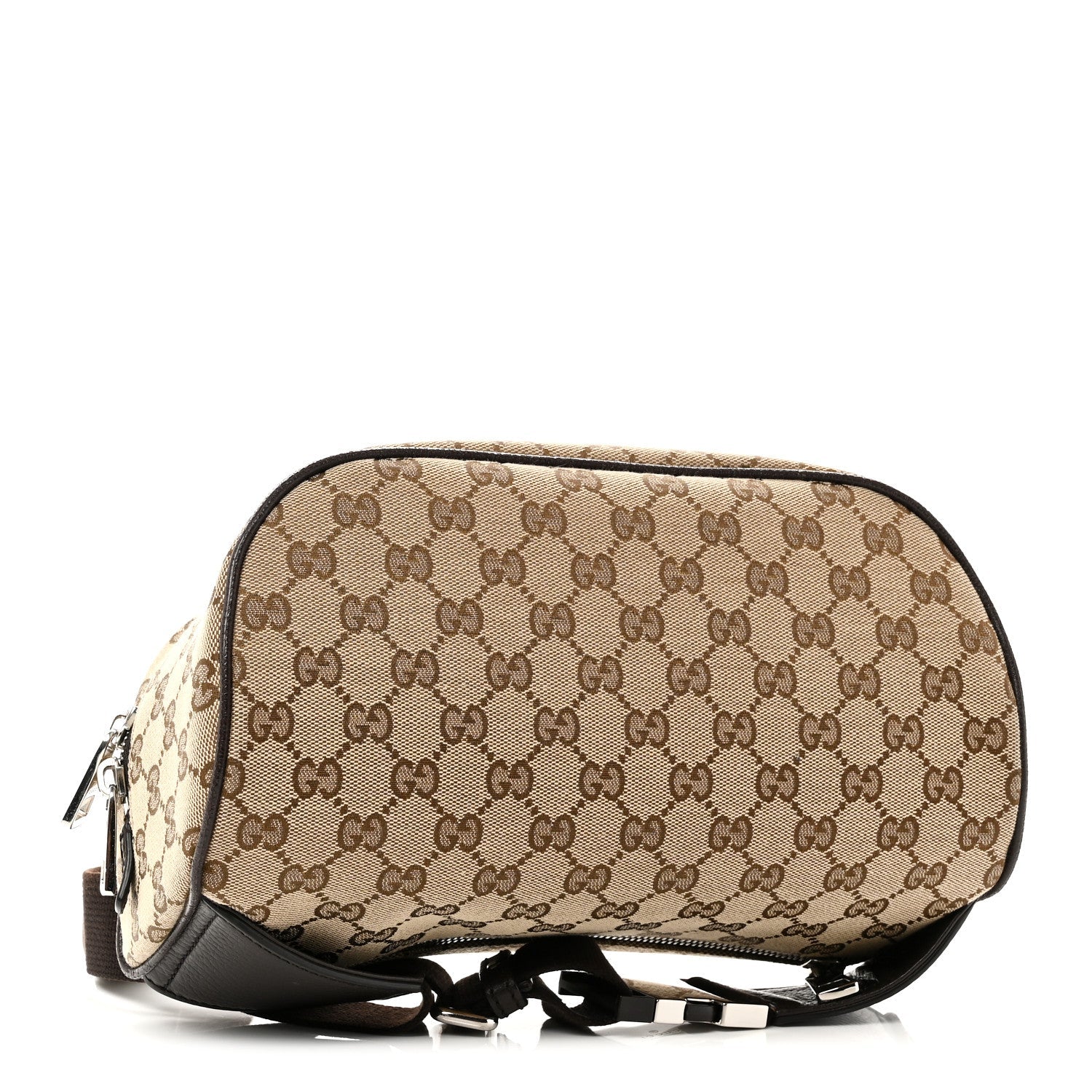 Monogram Dollar Calfskin Waist Pouch Beige Ebony Testa di Moro Marrone Scuro