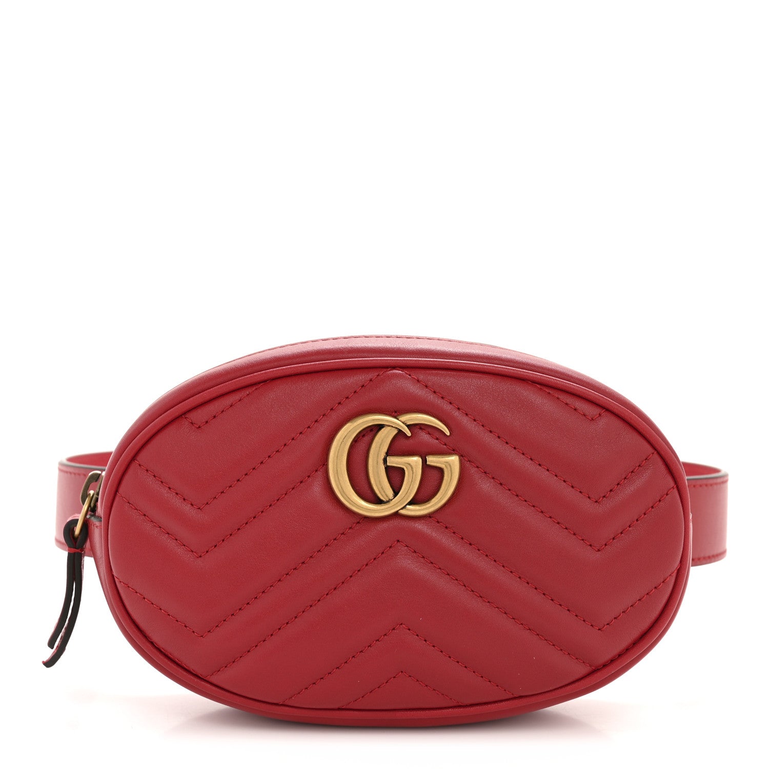 Calfskin Matelasse GG Marmont Belt Bag 75 30 Hibiscus Red
