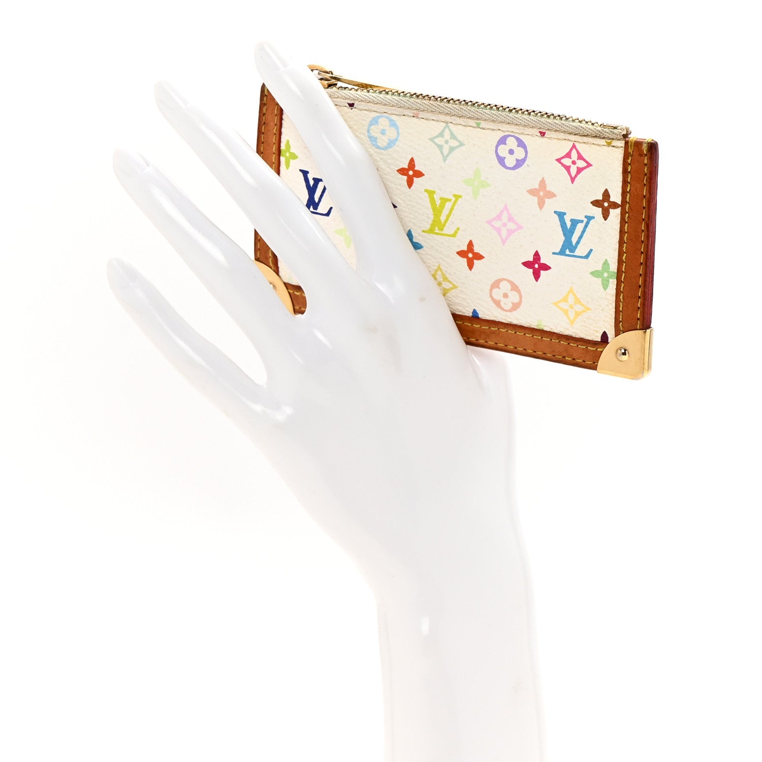 Monogram Multicolor Key Pouch White