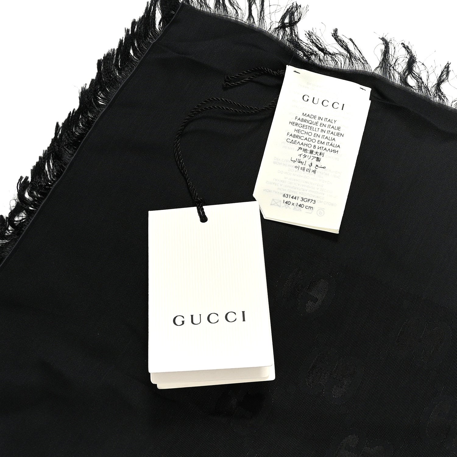Viscose Modal GG Monogram Square Shawl Black