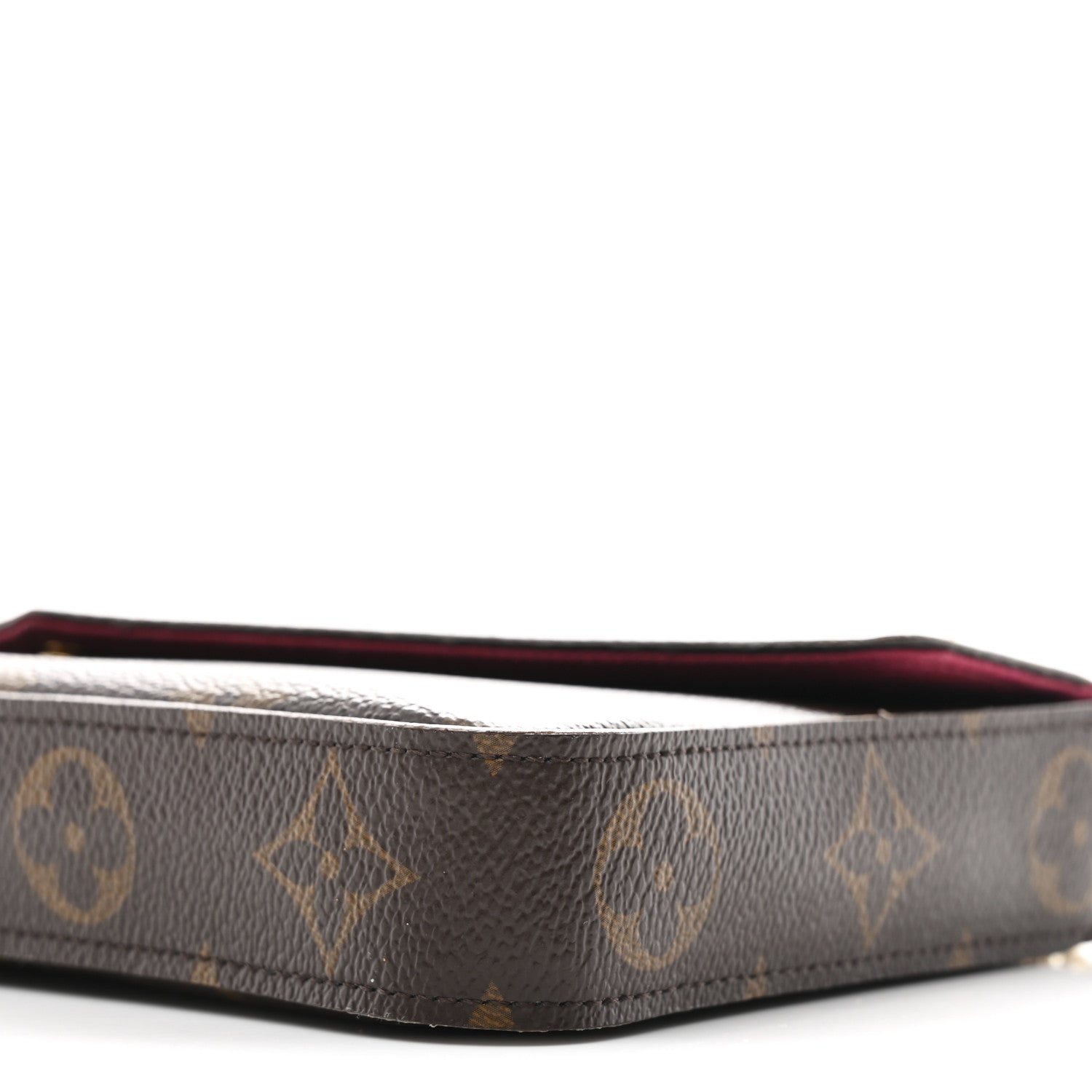 Monogram Pochette Felicie Chain Wallet Fuchsia