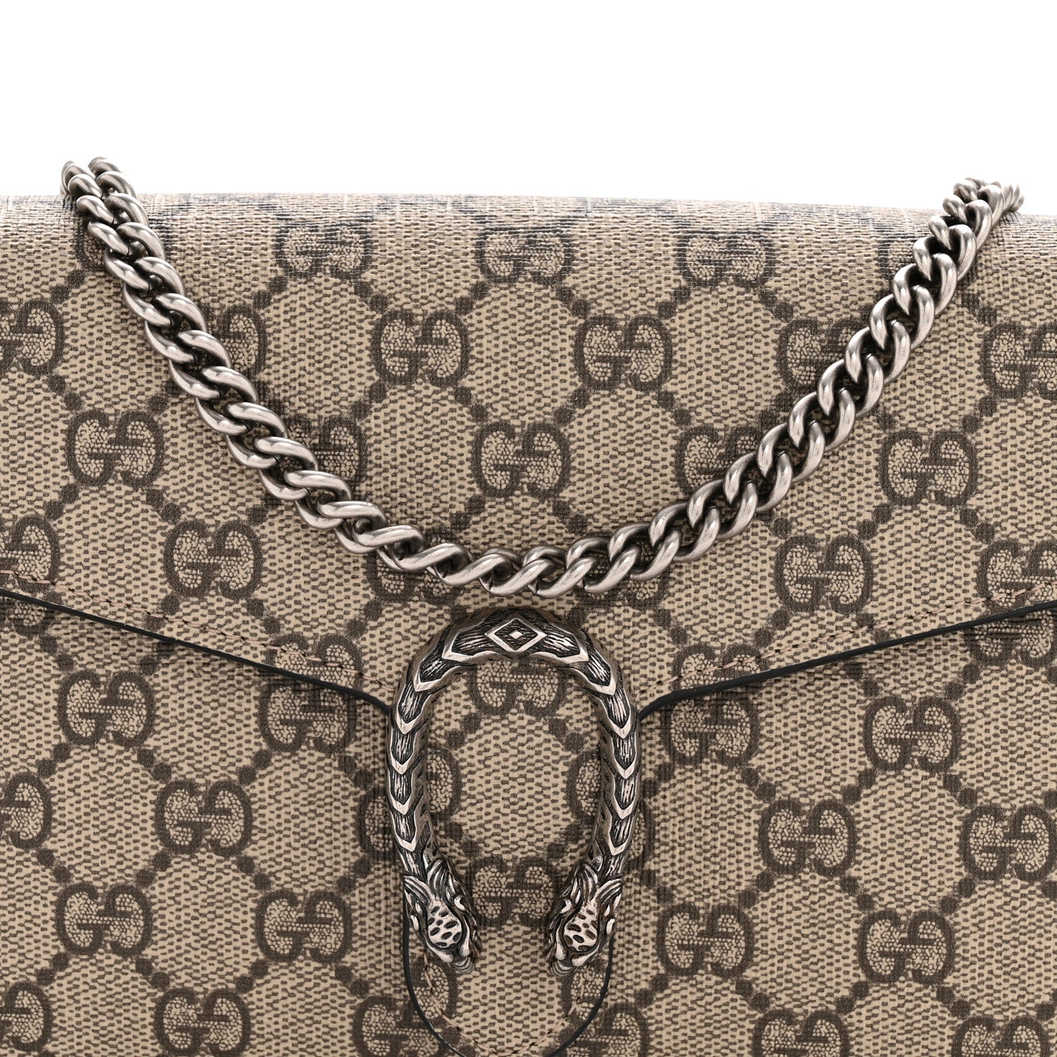 GG Supreme Monogram Mini Dionysus Chain Wallet Black
