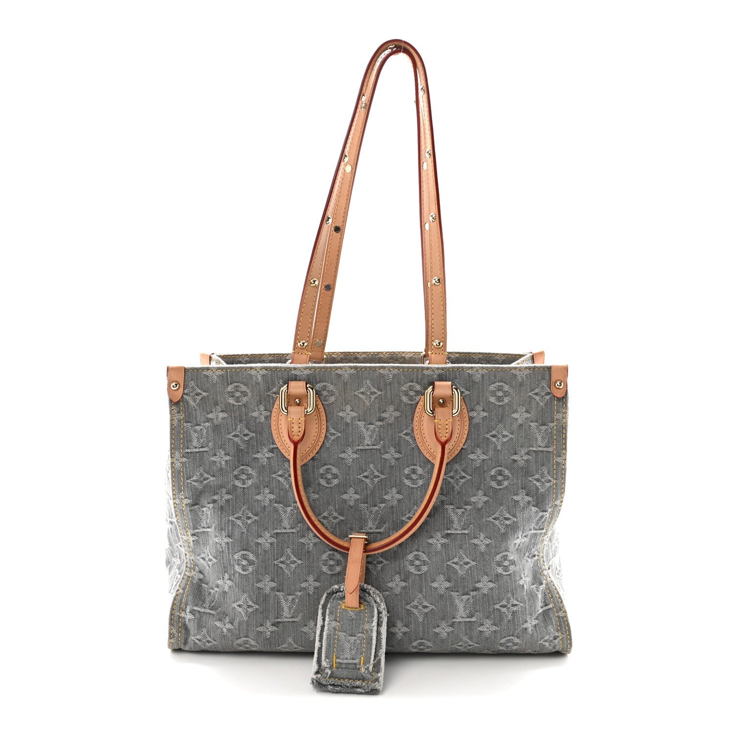 Monogram Denim Onthego MM Washed Grey