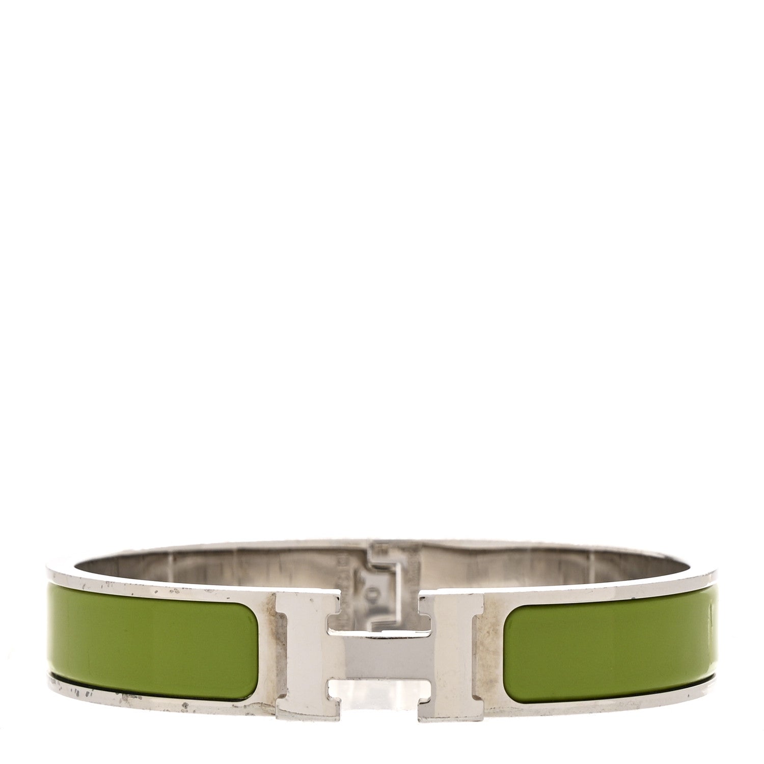 Enamel Narrow Clic Clac H Bracelet GM Vert Prairie