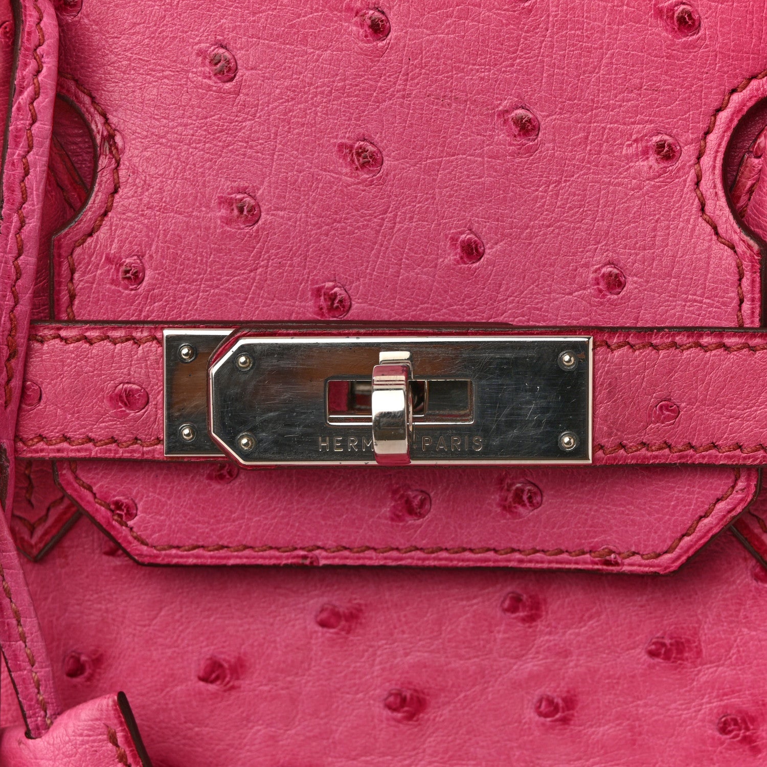Ostrich Birkin 30 Rose Pourpre