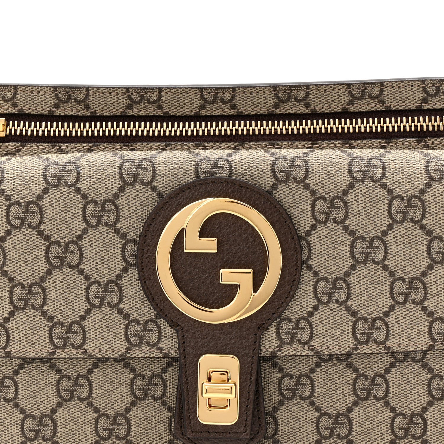GG Supreme Monogram Textured Dollar Calfskin Blondie Belt Bag Beige Ebony New Acero