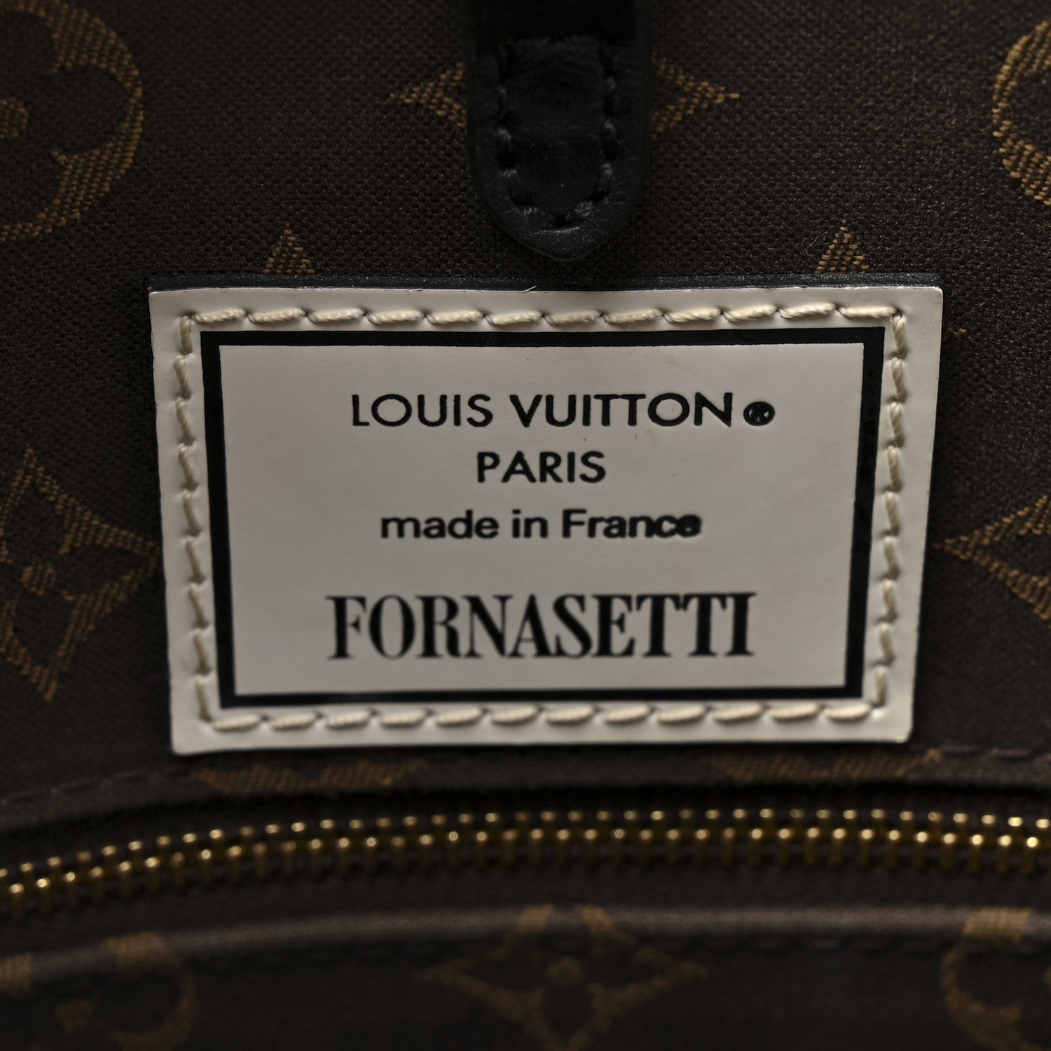 X FORNASETTI Calfskin Architettura Onthego MM Black White