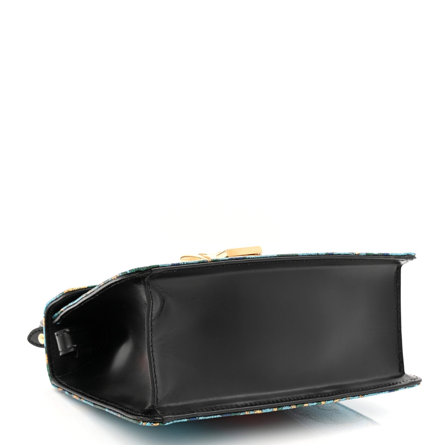 Iridescent Brocade Mini Sylvie Top Handle Bag Azure