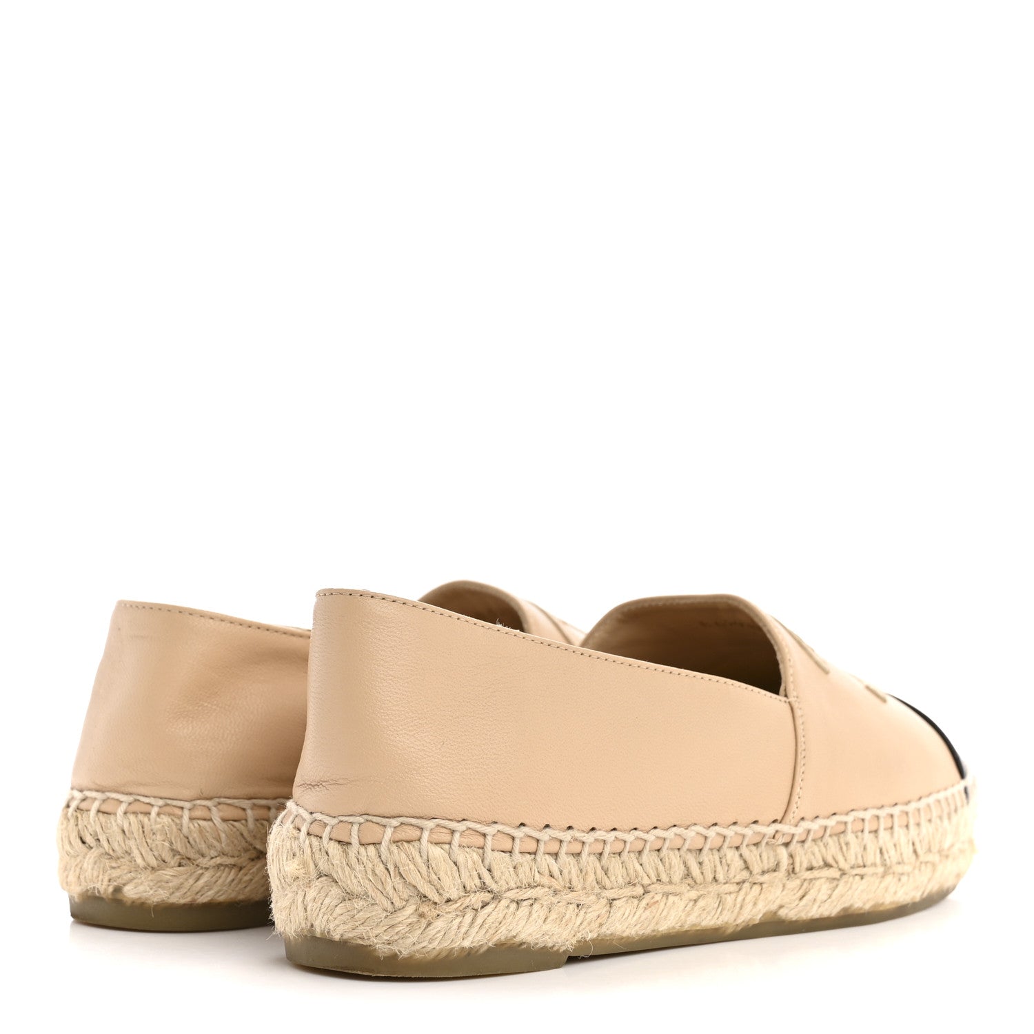 Lambskin CC Espadrilles 36 Beige Black