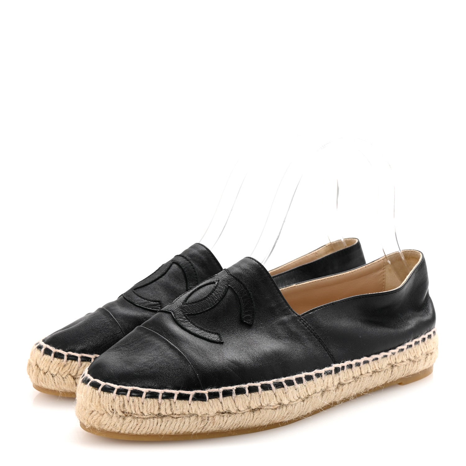 Lambskin CC Espadrilles 37 Black