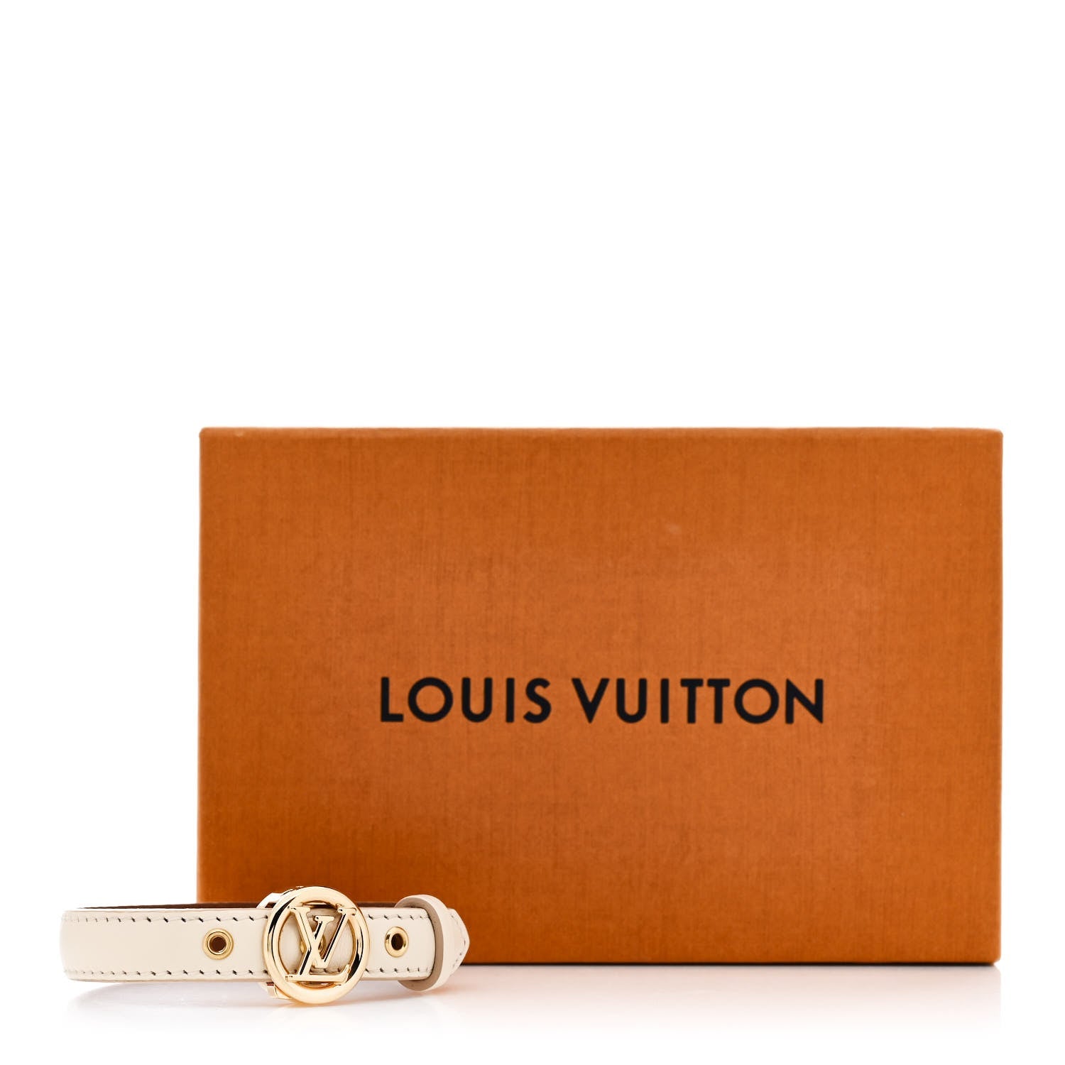 Calfskin LV Circle Bracelet 17 White
