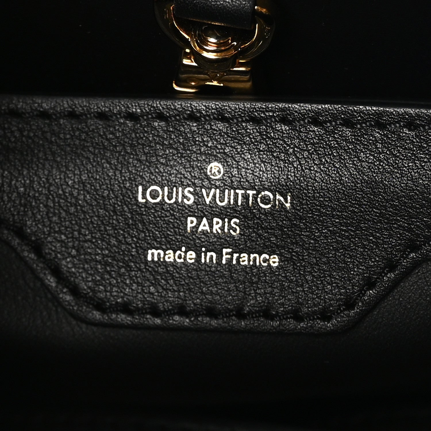 Raffia Calfskin Capucines MM Black Ecru