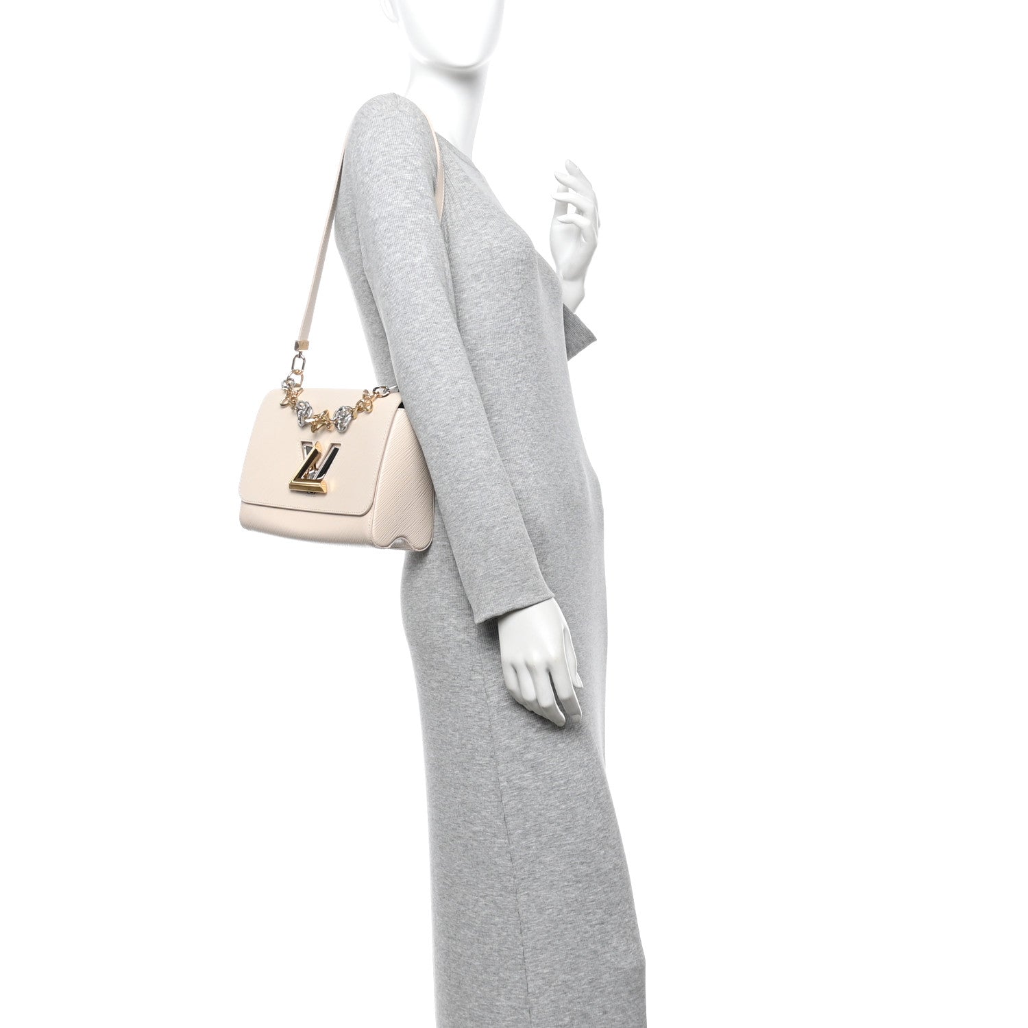 Epi Twist Flowers Chain Shoulder Bag MM Quartz