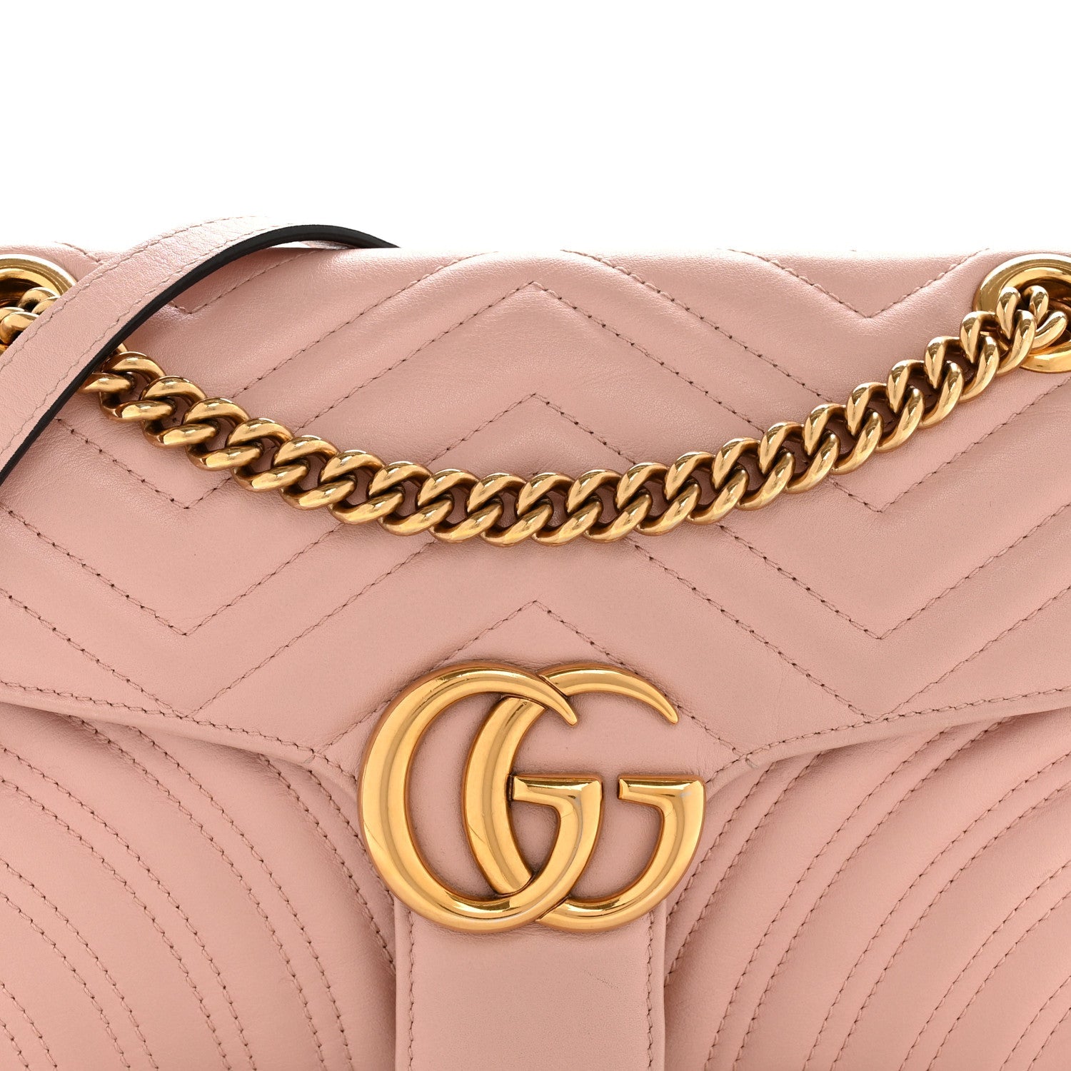 Calfskin Matelasse Small GG Marmont Shoulder Bag Perfect Pink