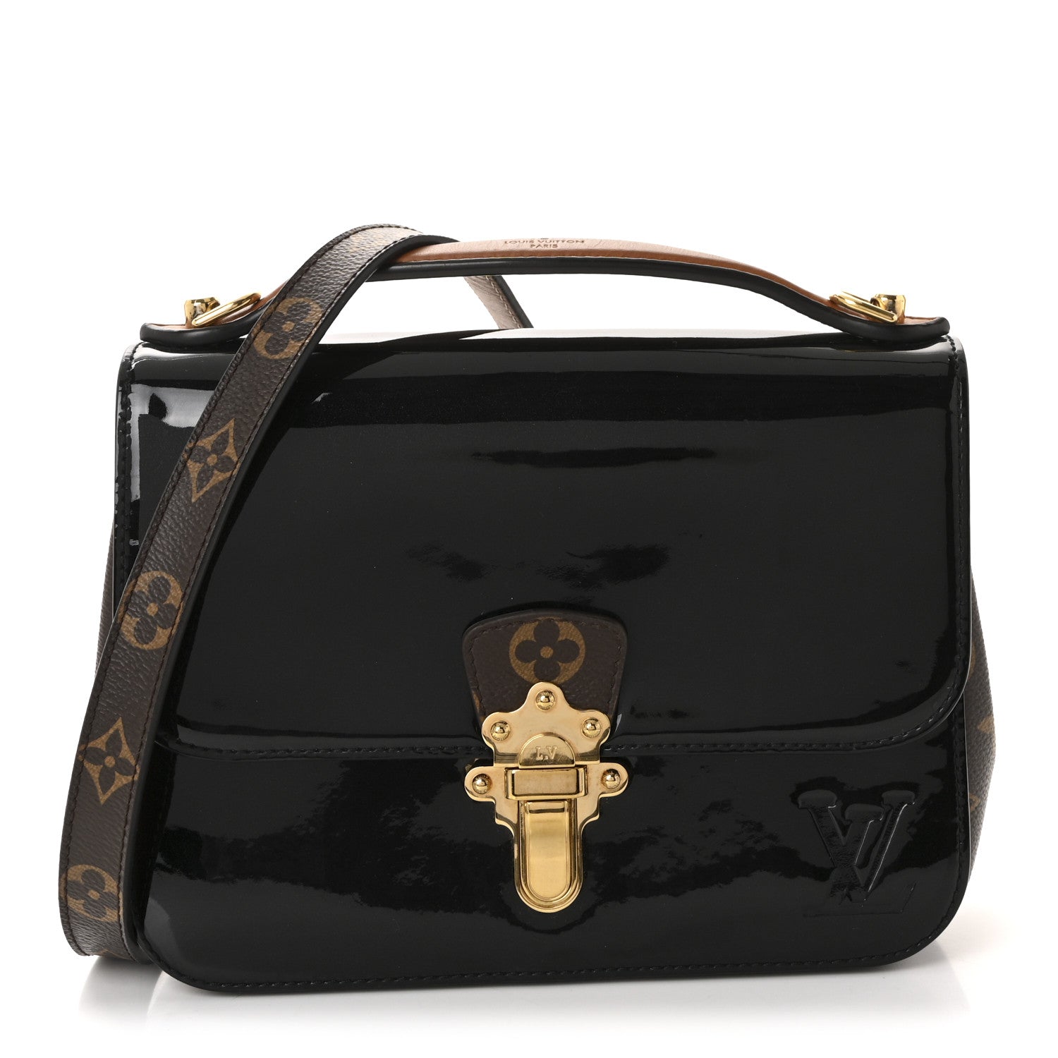 Patent Calfskin Monogram Cherrywood BB Black