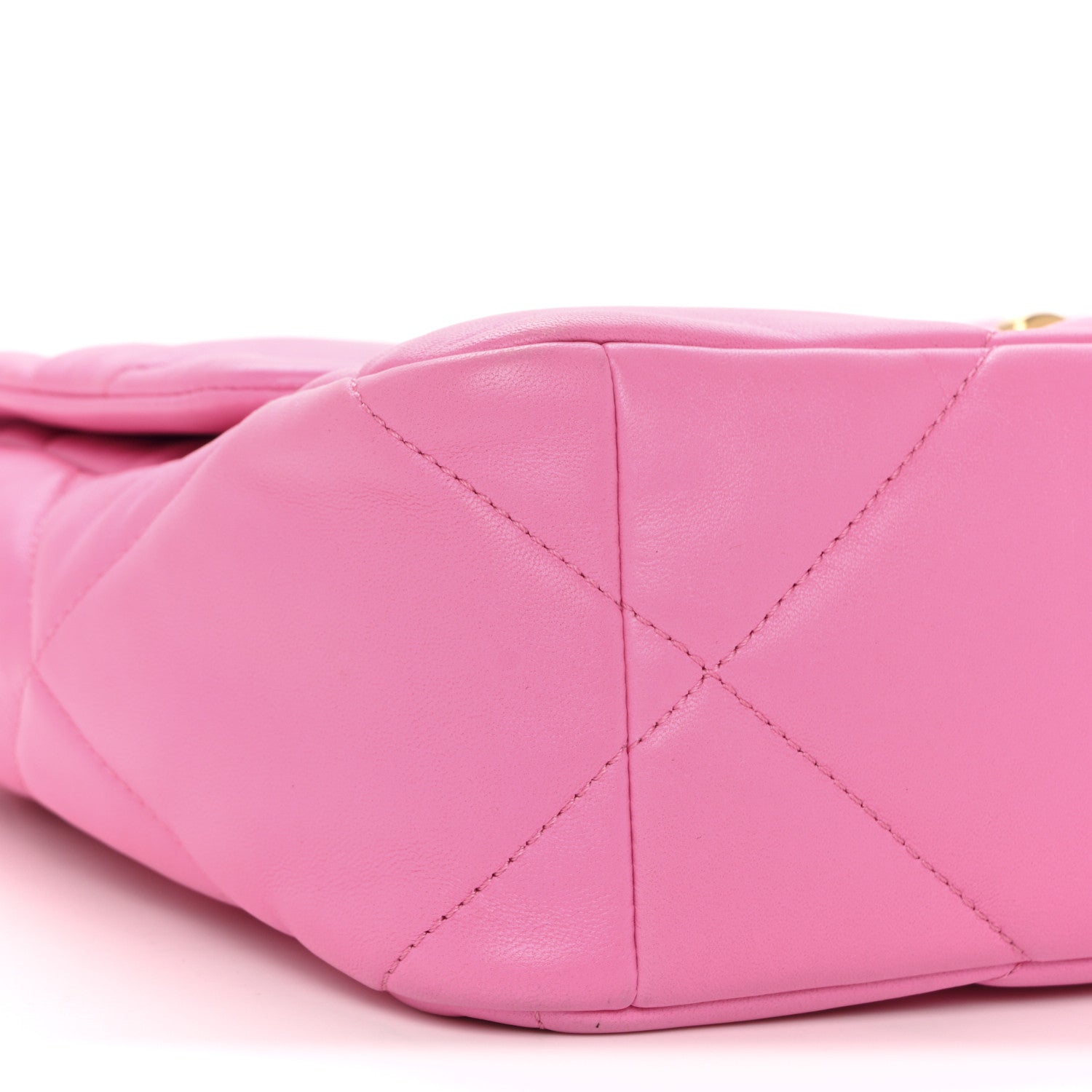 Lambskin Quilted Large Chanel 19 Flap Neon Pink