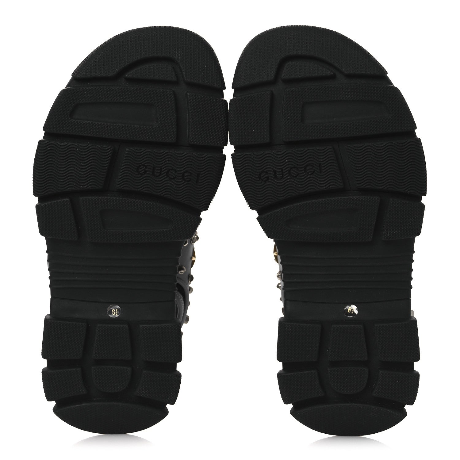 Technical Canvas Calfskin Reflective Studded Mens Aguru Sandals 6.5 Silver Black