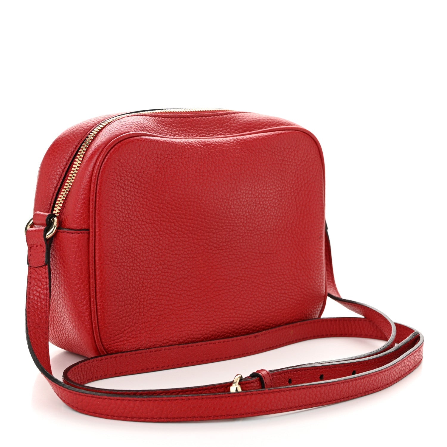 Pebbled Calfskin Small Soho Disco Bag Vibrant Red