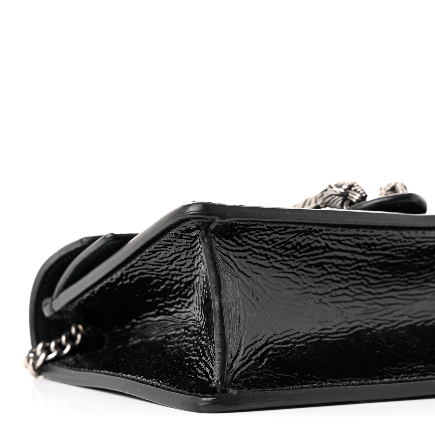 Crinkled Patent Super Mini Dionysus Shoulder Bag Black