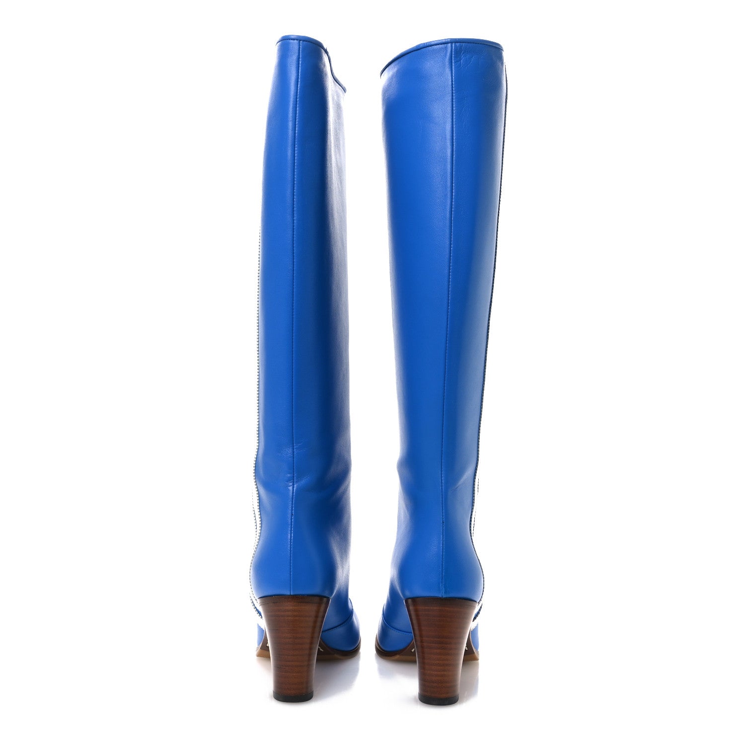 X ADIDAS Calfskin Elizabeth Knee Boots 39 Blue
