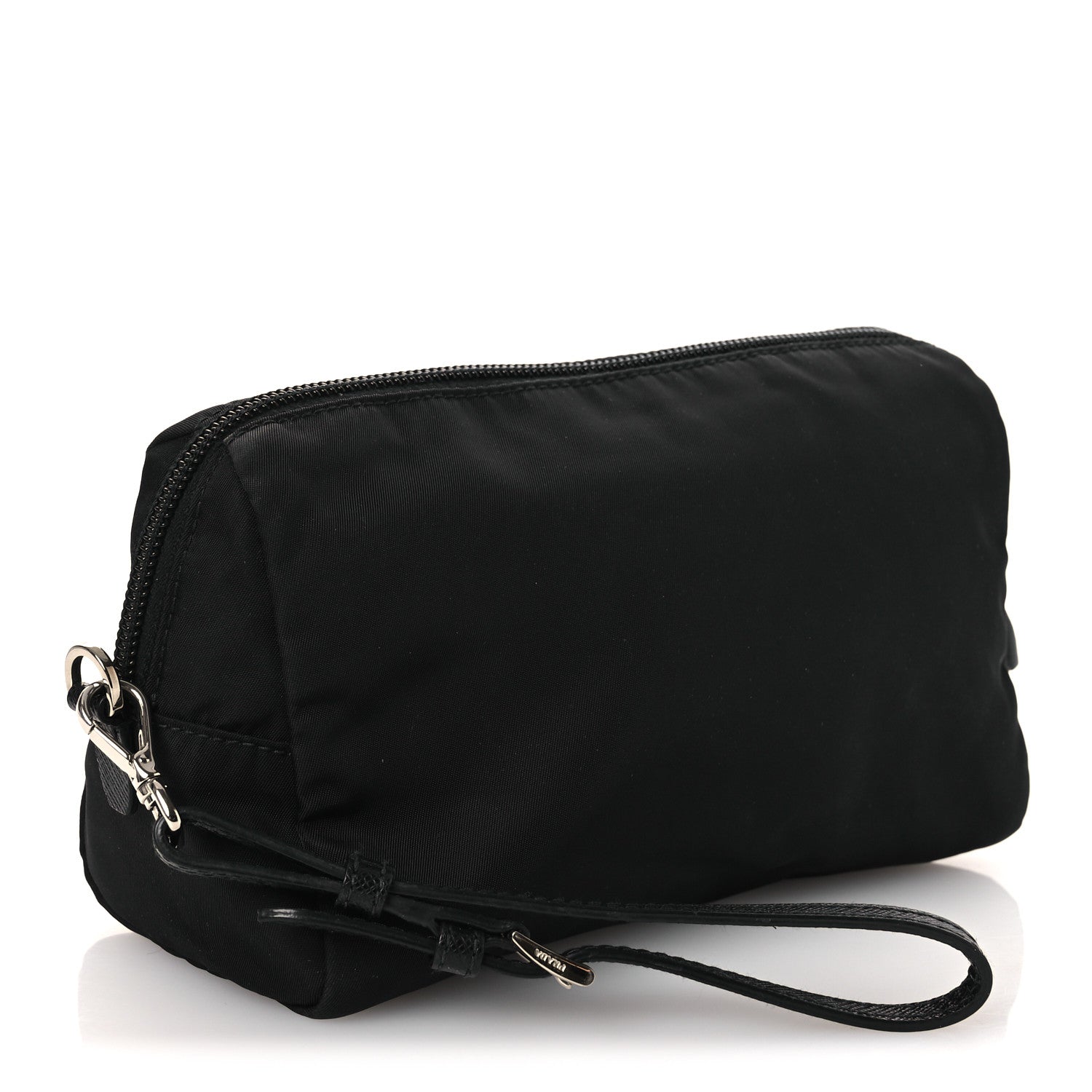 Re-Nylon Vela Saffiano Wristlet Black