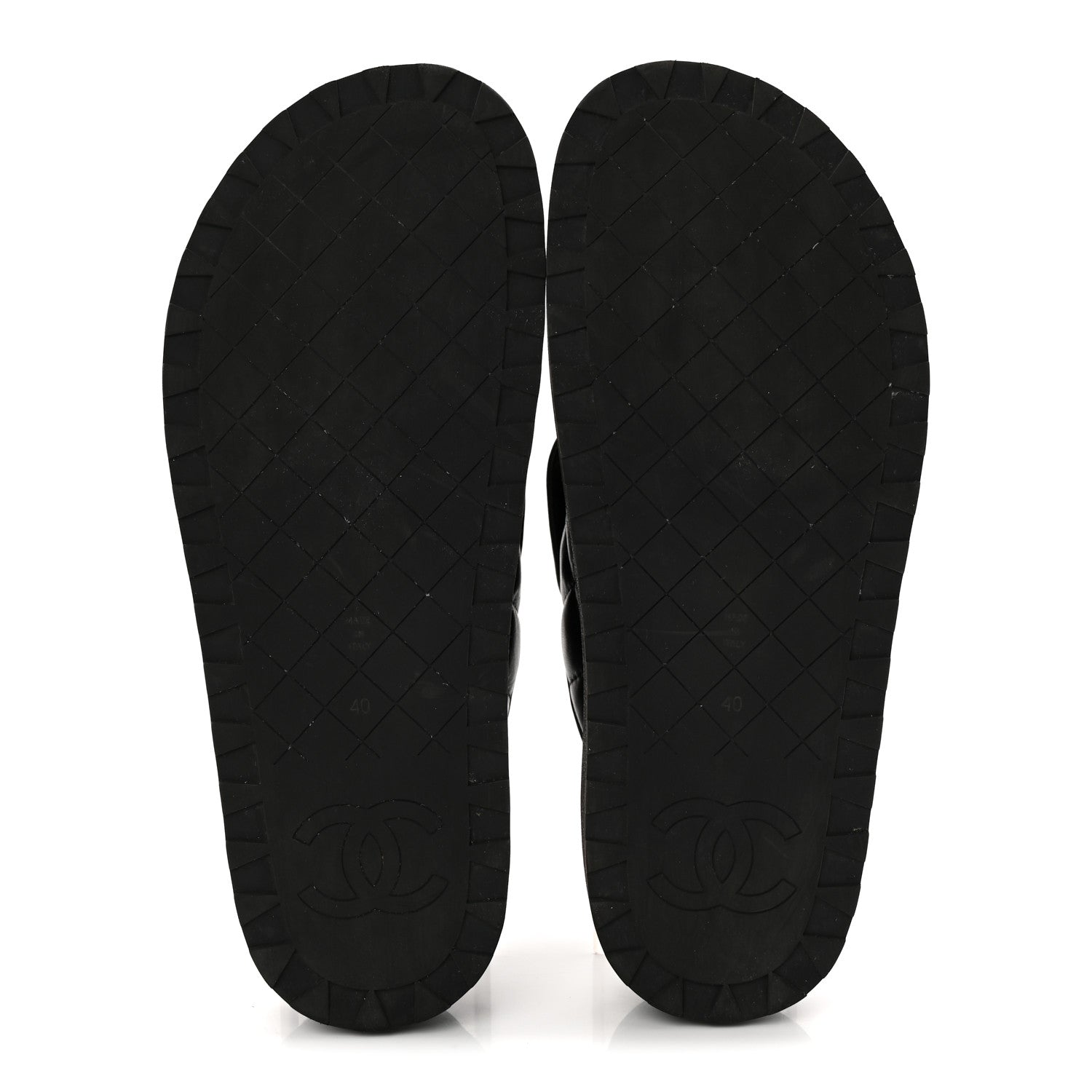 Lambskin Quilted CC Turnlock Mules 40 Black